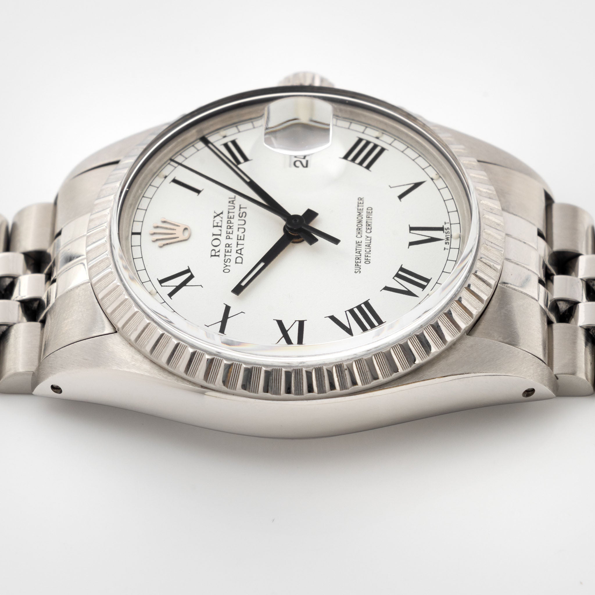 Rolex Datejust 16030 White Buckley Dial with Box and Original Punched Guarantee Paper