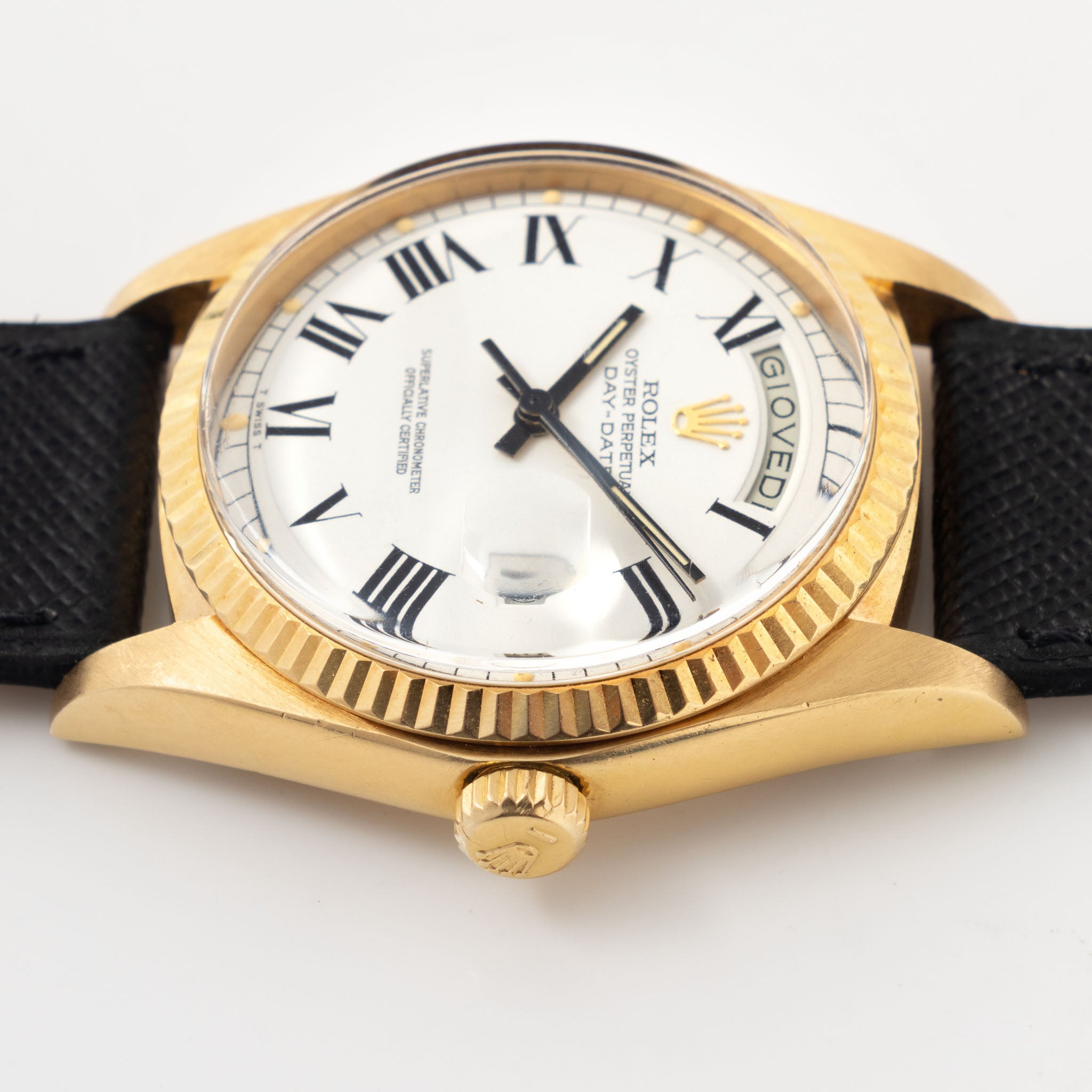 Rolex Day-Date 1803 White Buckley Dial in 18k Yellow Gold