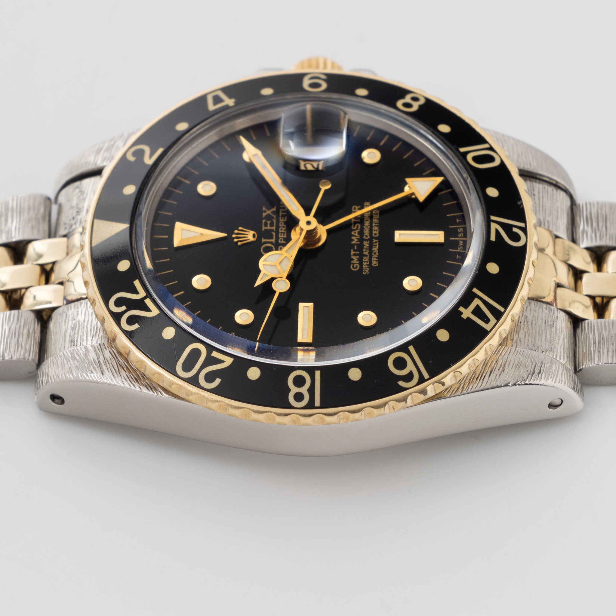 Rolex GMT-master 1675/3 Black Nipple Dial Steel and Gold "John Bull" Finish