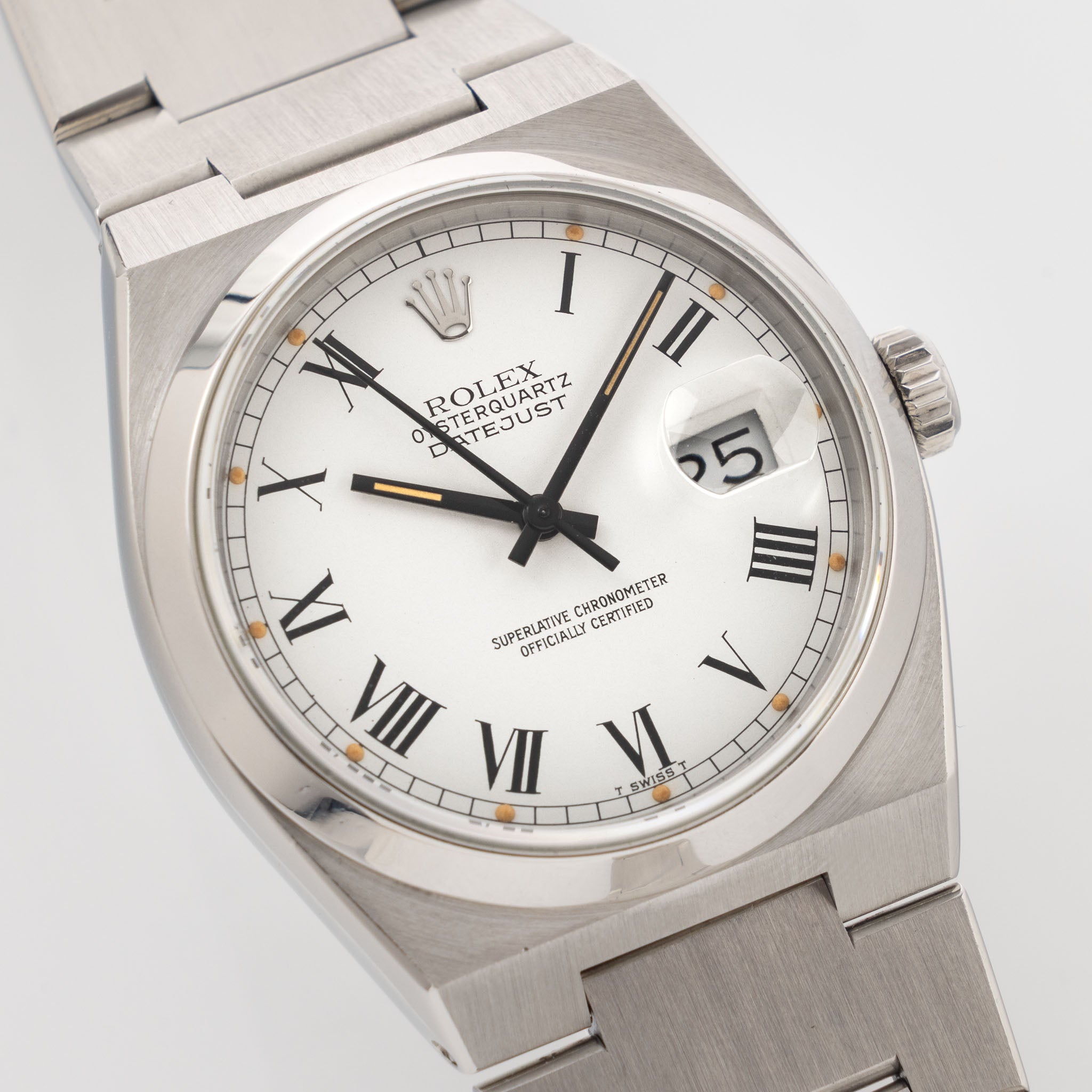 Rolex Oysterquartz Datejust 17000 White Buckley Dial with Papers