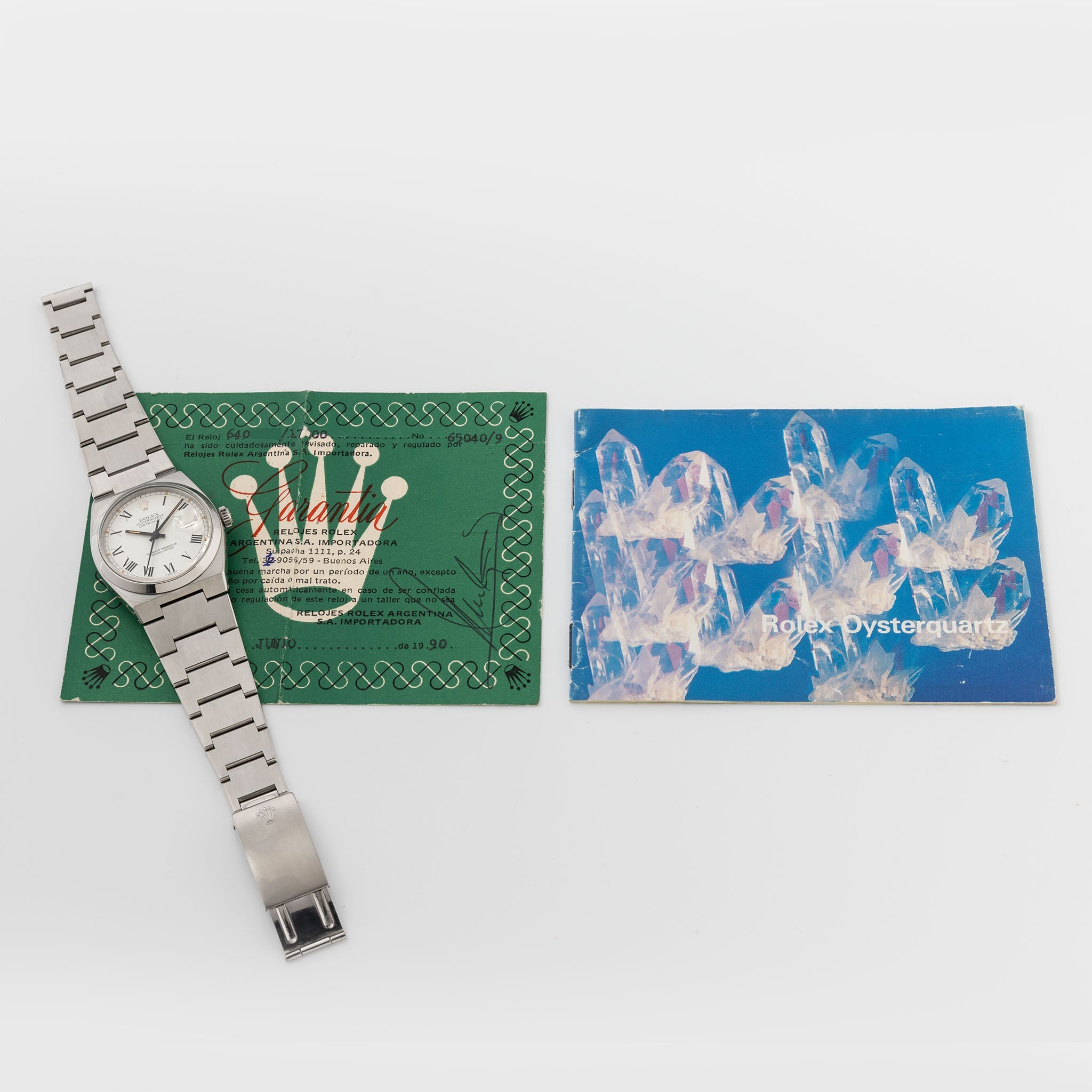 Rolex Oysterquartz Datejust 17000 White Buckley Dial with Papers