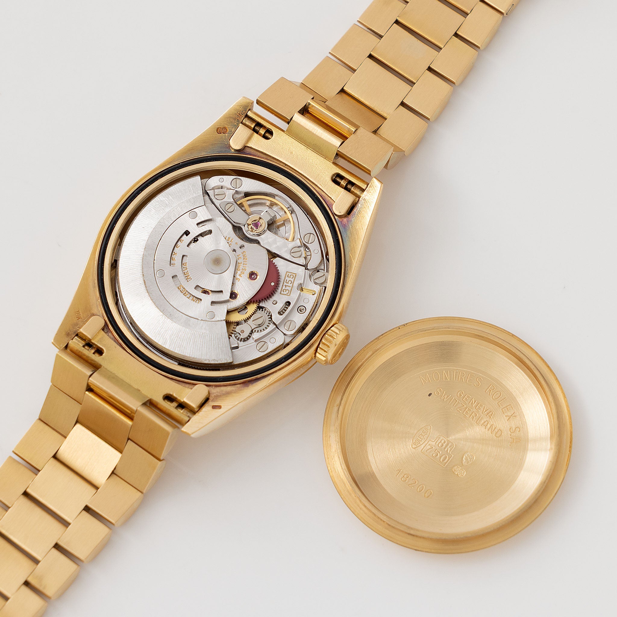 Rolex Day-Date 18238 rare Apricot Stella Dial with Original Guarantee paper in 18k yellow