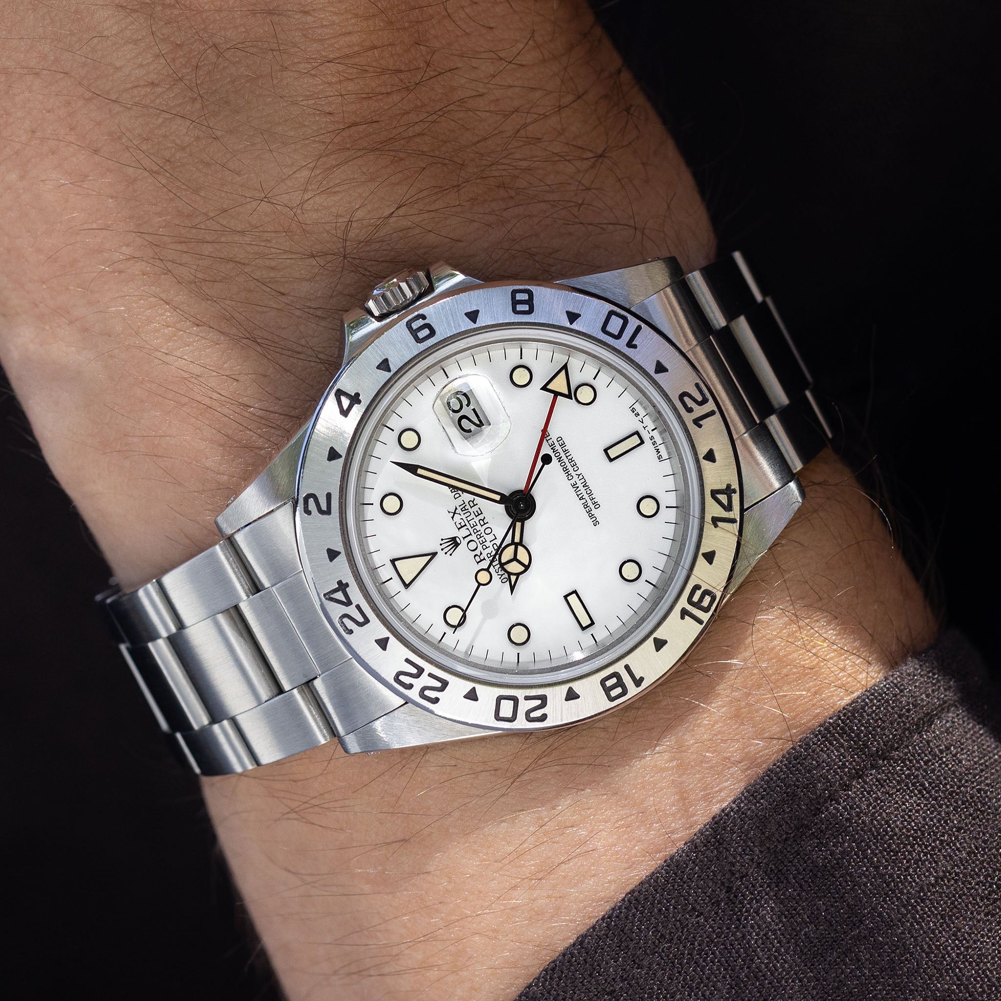 Rolex Explorer II 16570 Polar with Creamy Patina