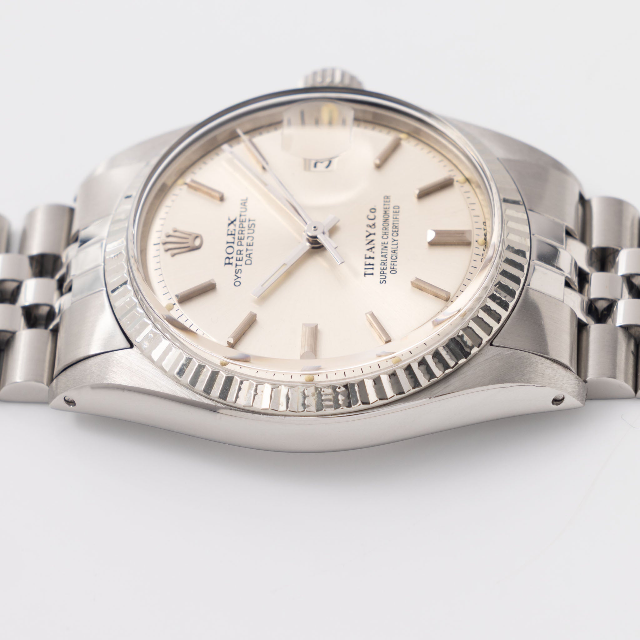 Rolex Datejust 1601 Tiffany & Co signed Silver Sigma Dial