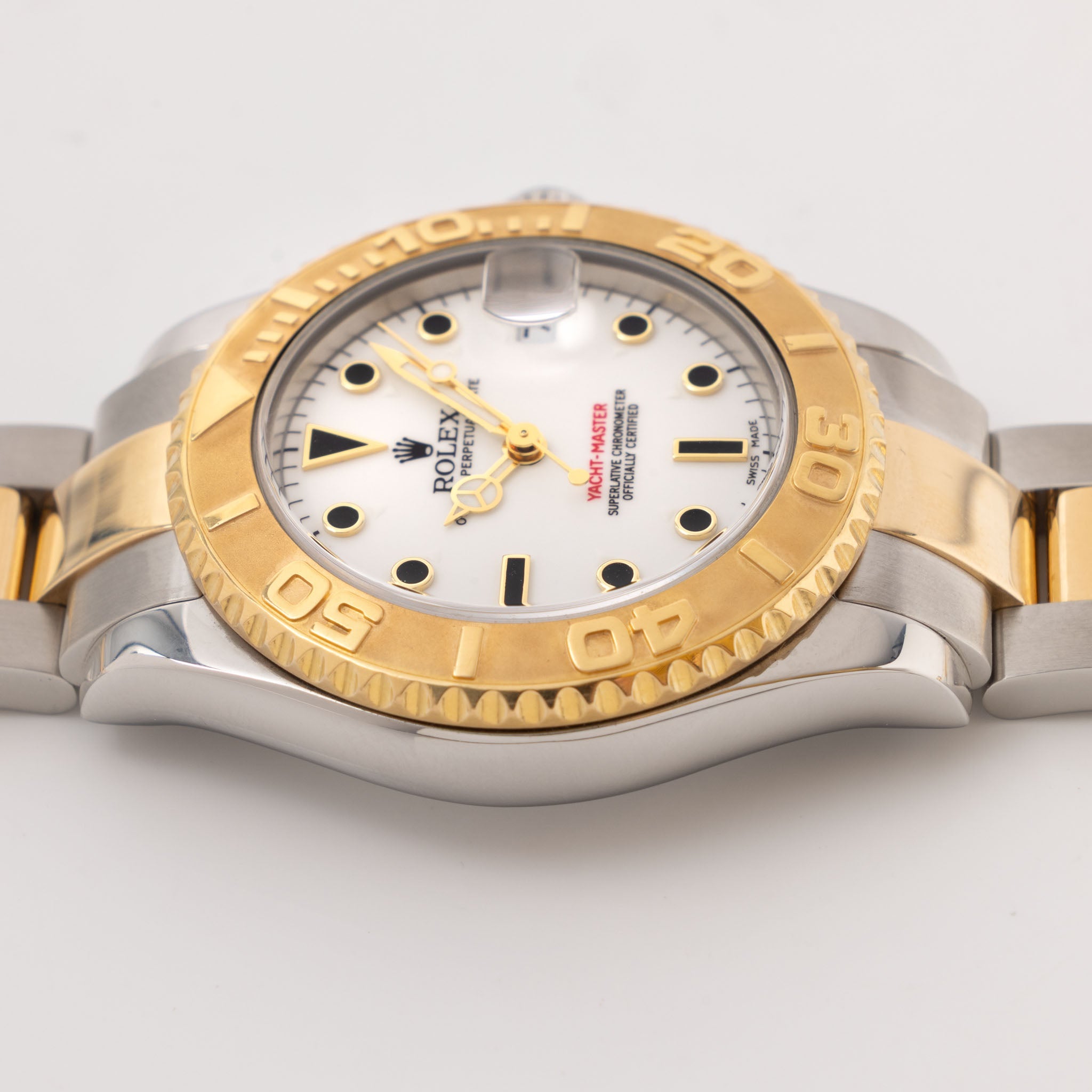 Rolex Yacht-Master 168623 White Dial in Steel and Gold Box and Paper Set