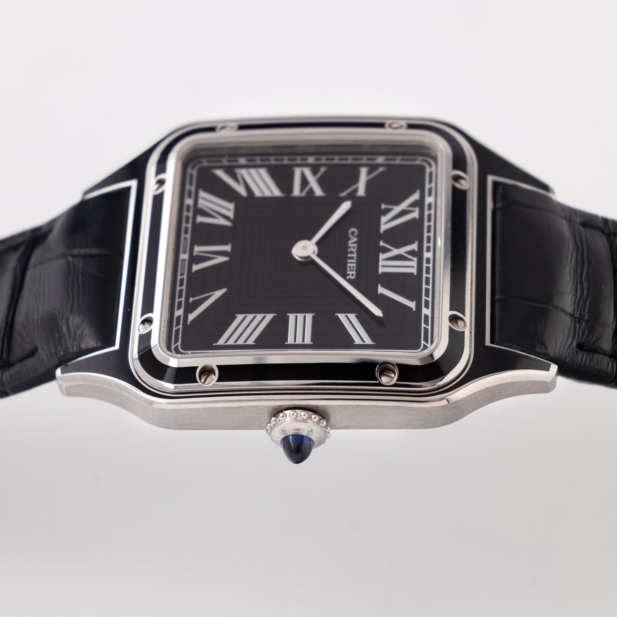 Cartier Santos Dumont Black Lacquered ref. WSSA0046 Box and Paper Set