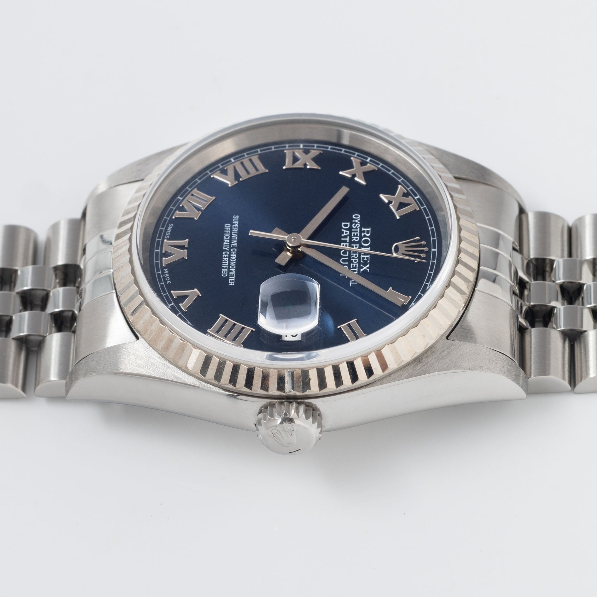 Rolex Datejust 16234 No-Lume Blue Roman Dial with Original Guarantee Paper