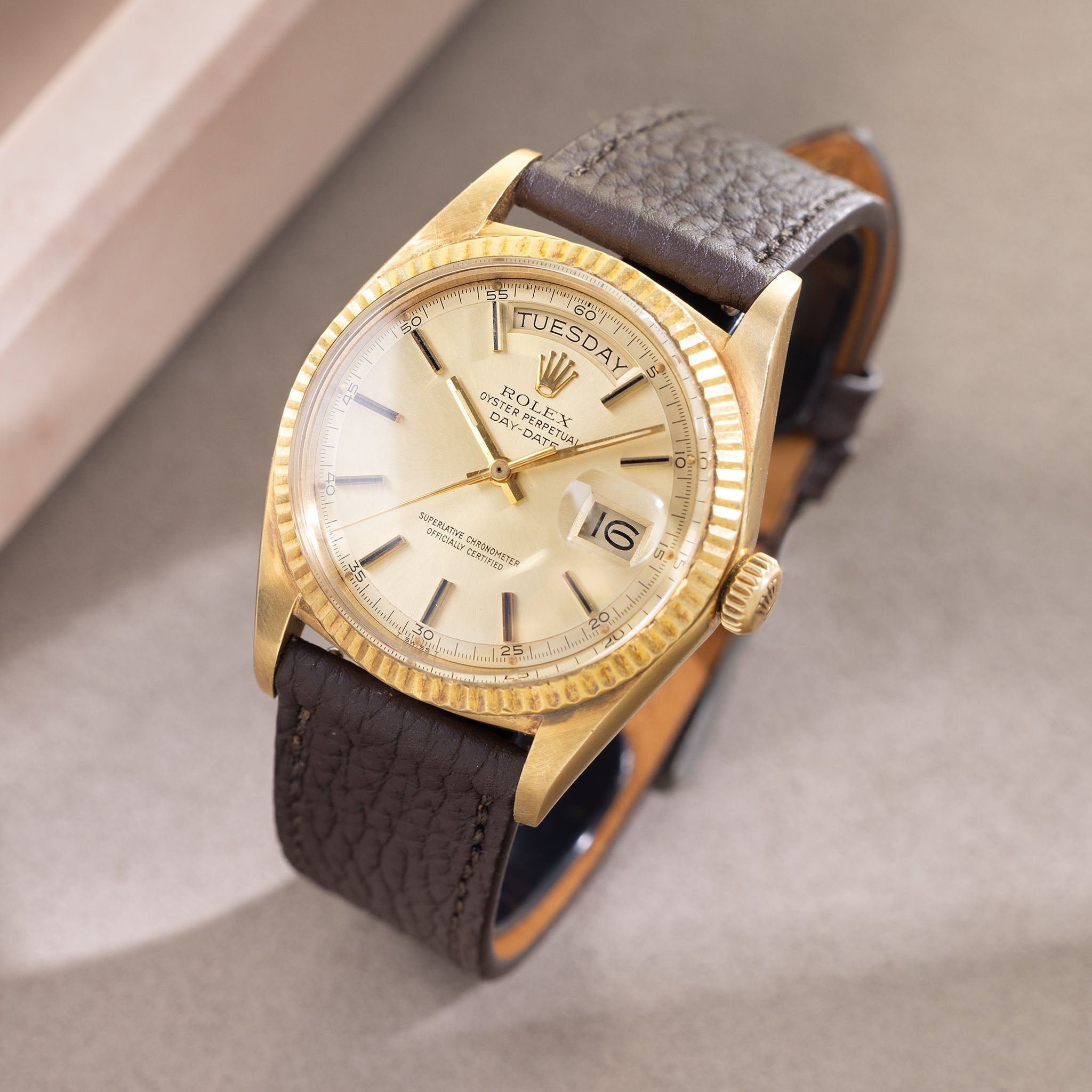 Rolex Day-Date 1803 Champagne Dial in 18k Yellow Gold