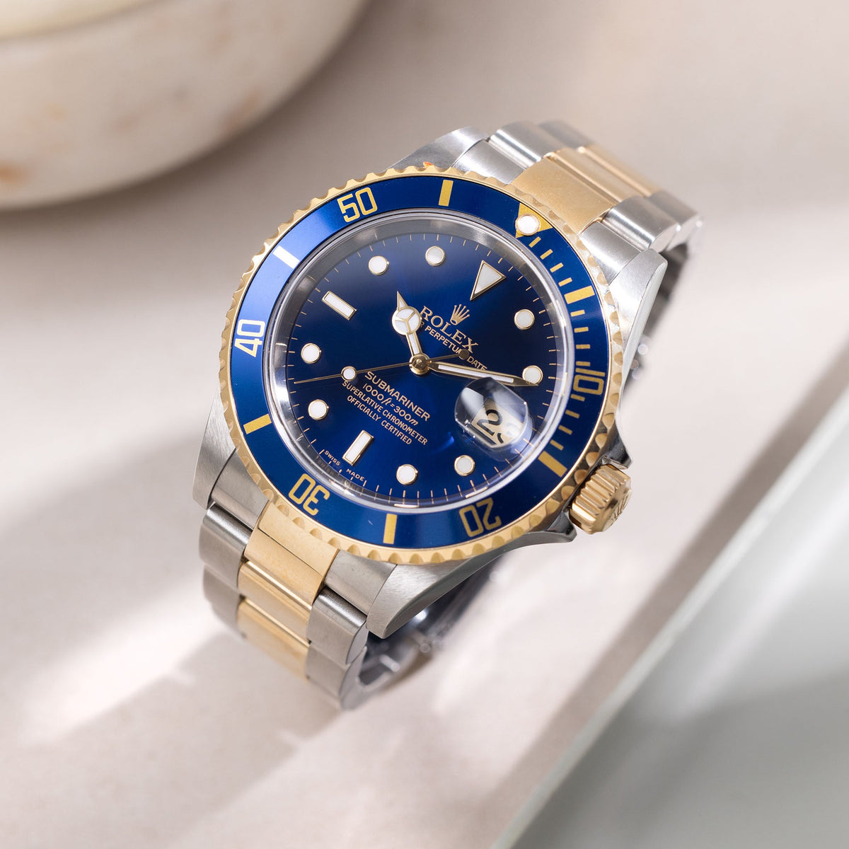 Rolex Submariner 16613 Blue Dial in Steel and Gold