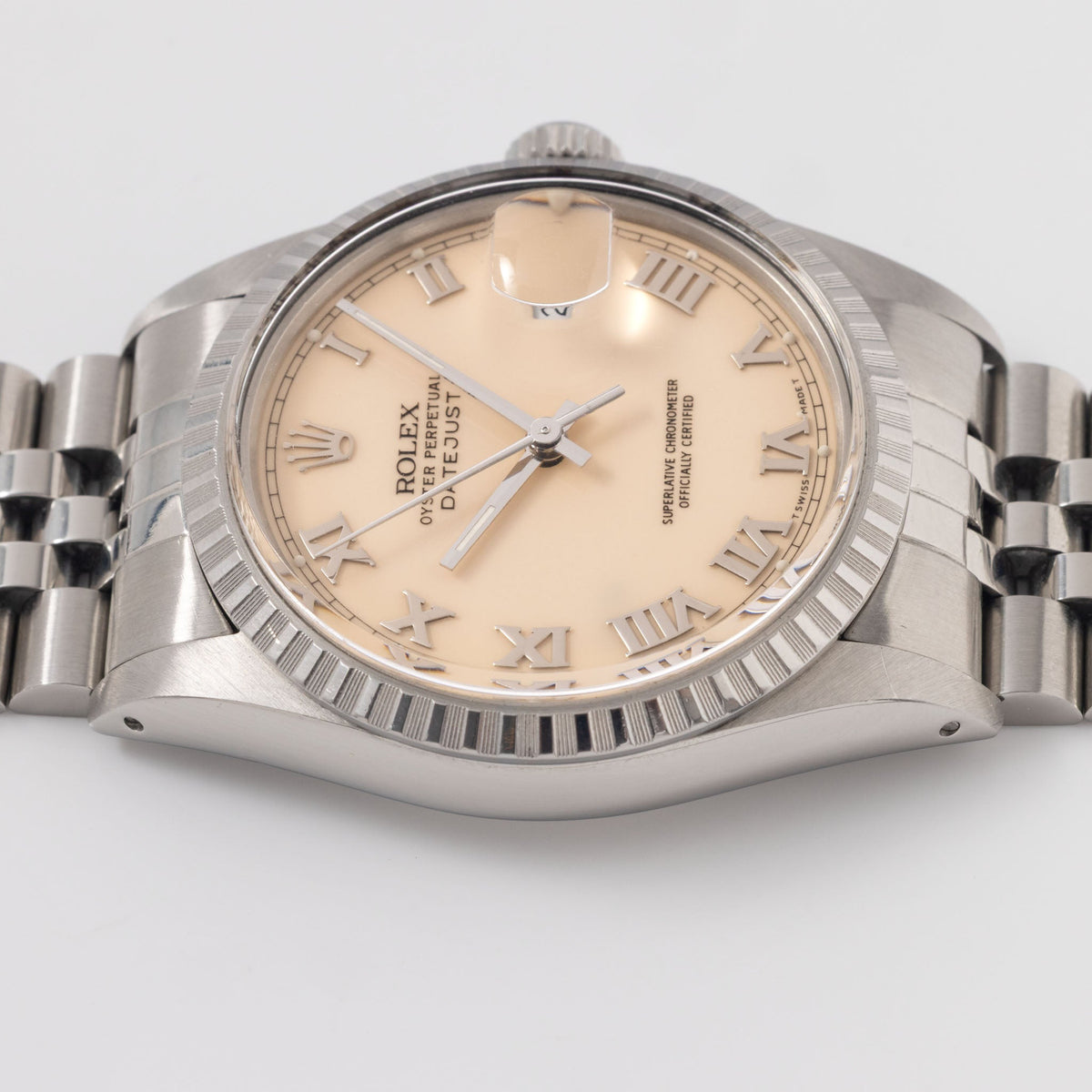 Rolex Datejust Cream dial With Applied Roman numerals box and paper set ref 16030