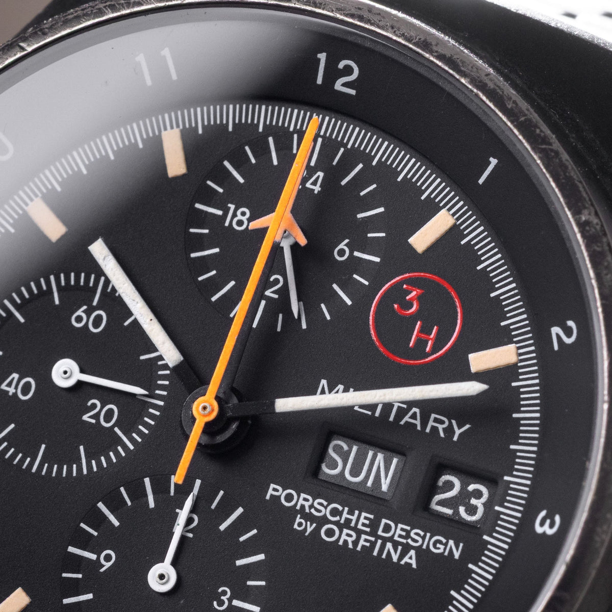 Porsche Design by Orfina Chrono 1 Military 3H Dial Black PVD-Case ref. 7177
