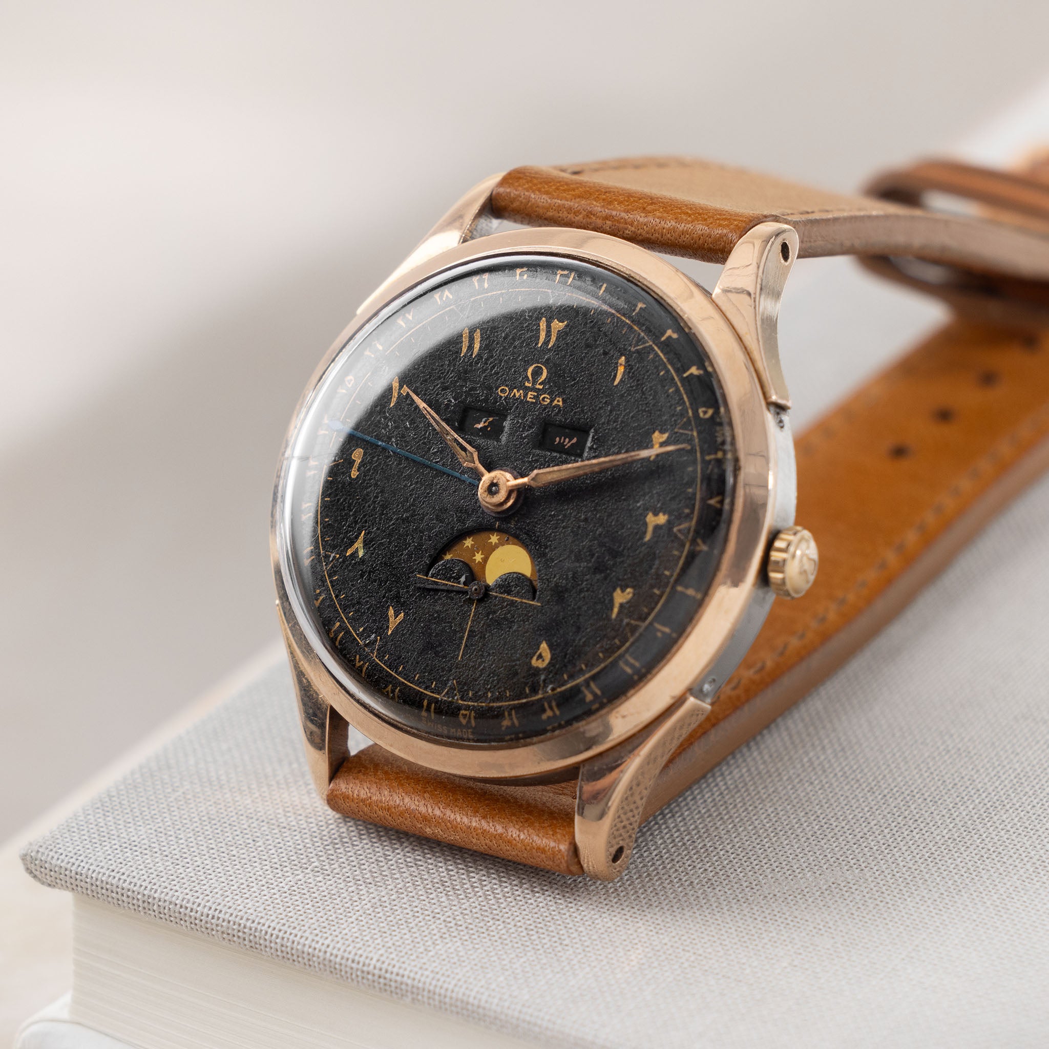 Omega Cosmic Farsi Dial Triple Calendar Pink Gold Plated Ref 2606-8