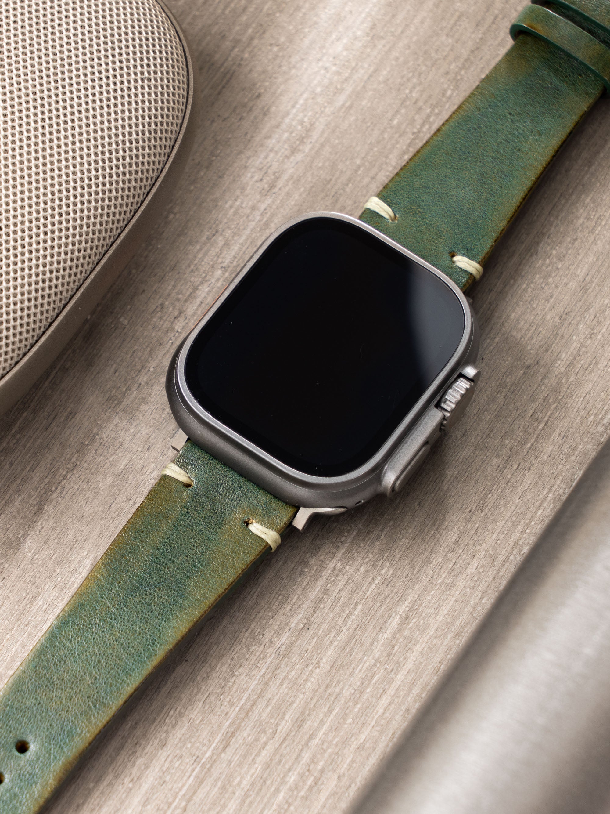 Strap for Apple Watch Ultra - Vintage Green Leather