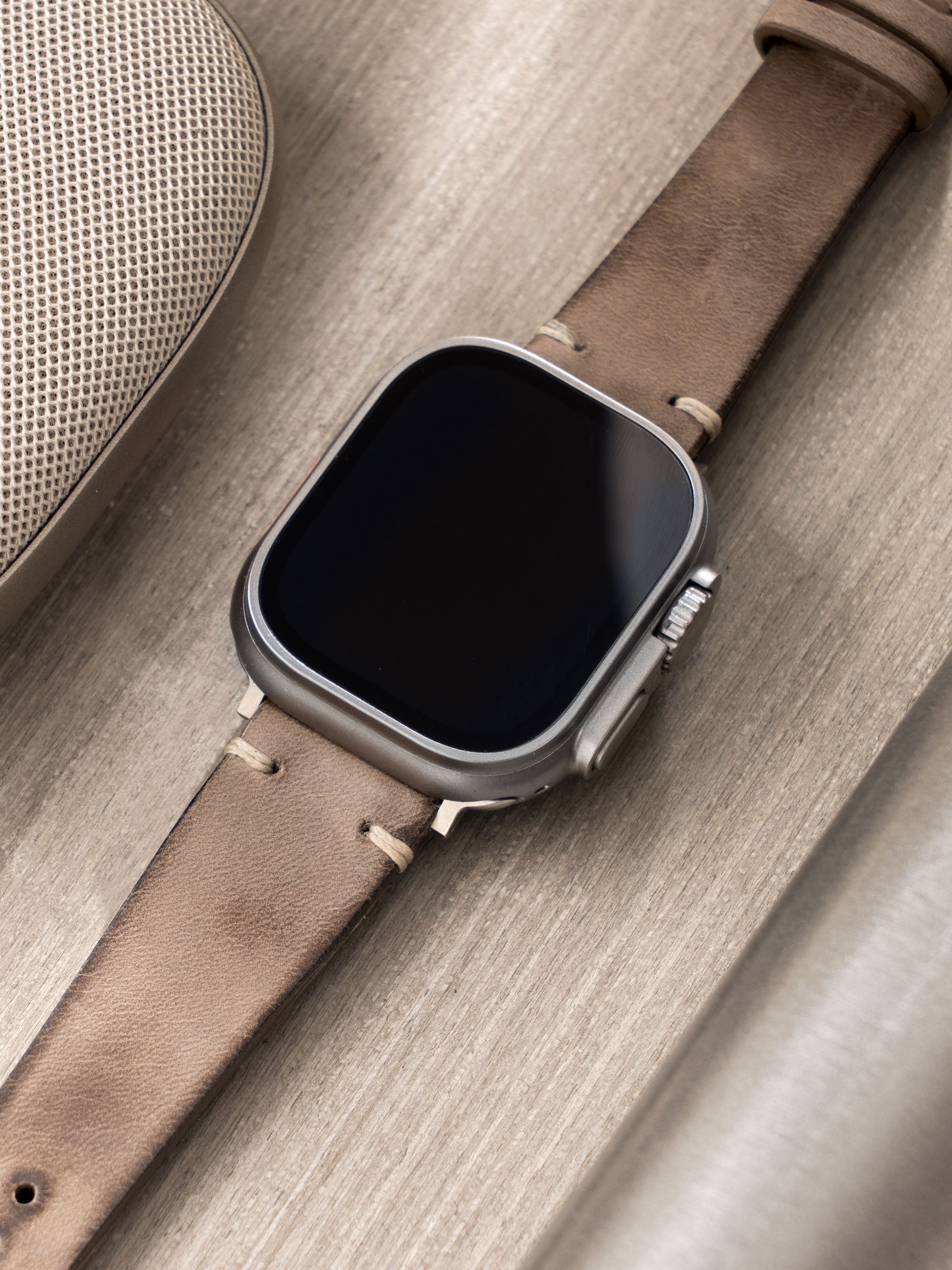 Strap for Apple Watch Ultra - Smoke Grey Leather