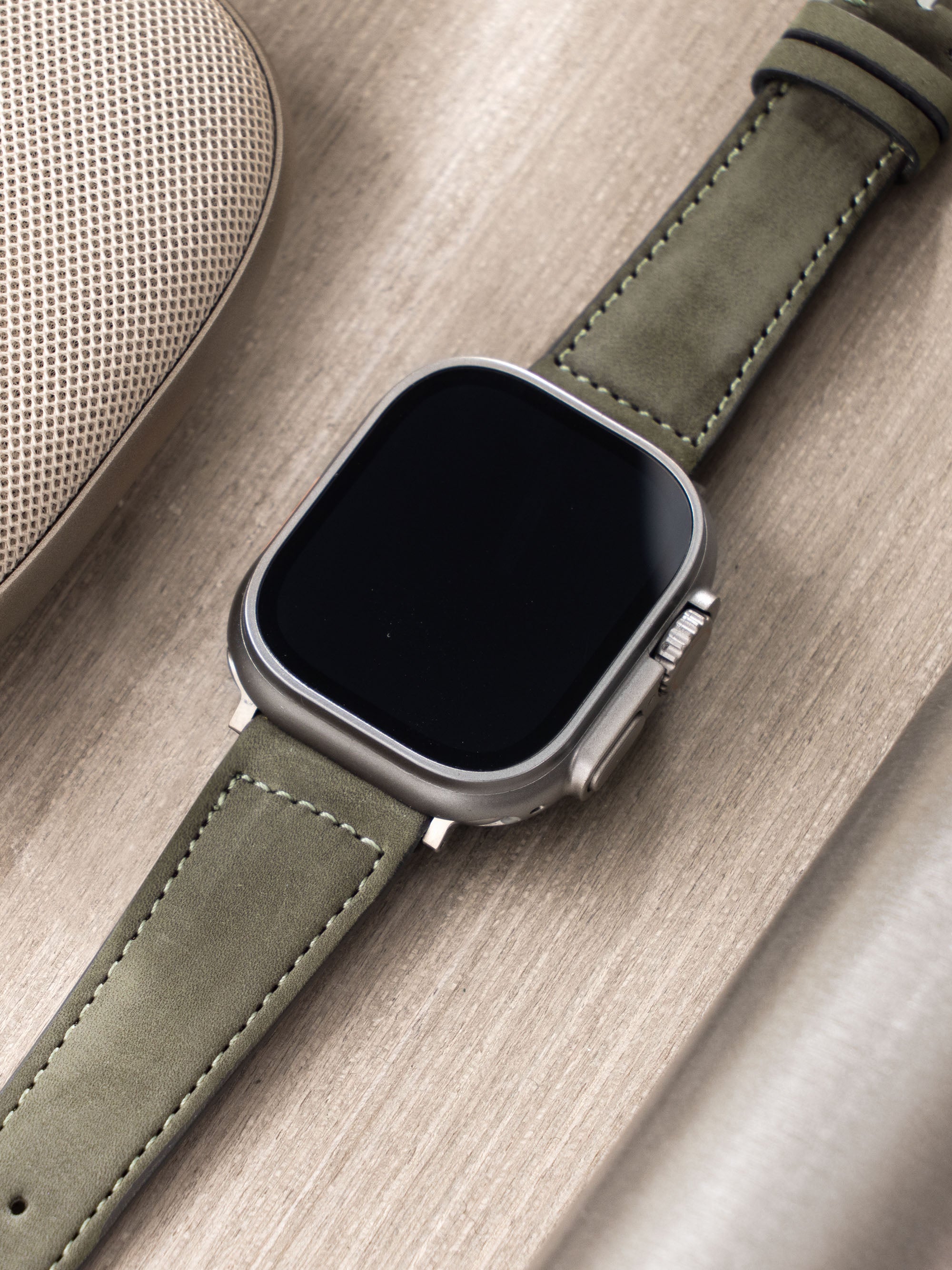 Strap for Apple Watch Ultra - Olive Grey Nubuck