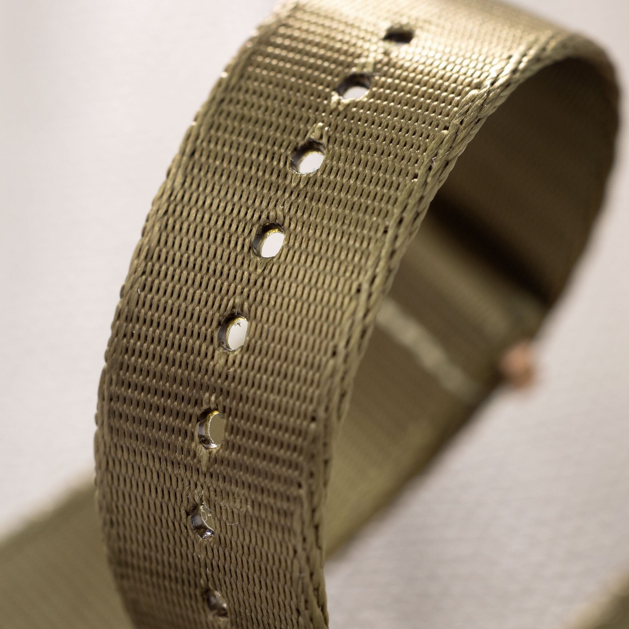 Deluxe Nylon Nato Watch Strap Olive Drab Green - Gold