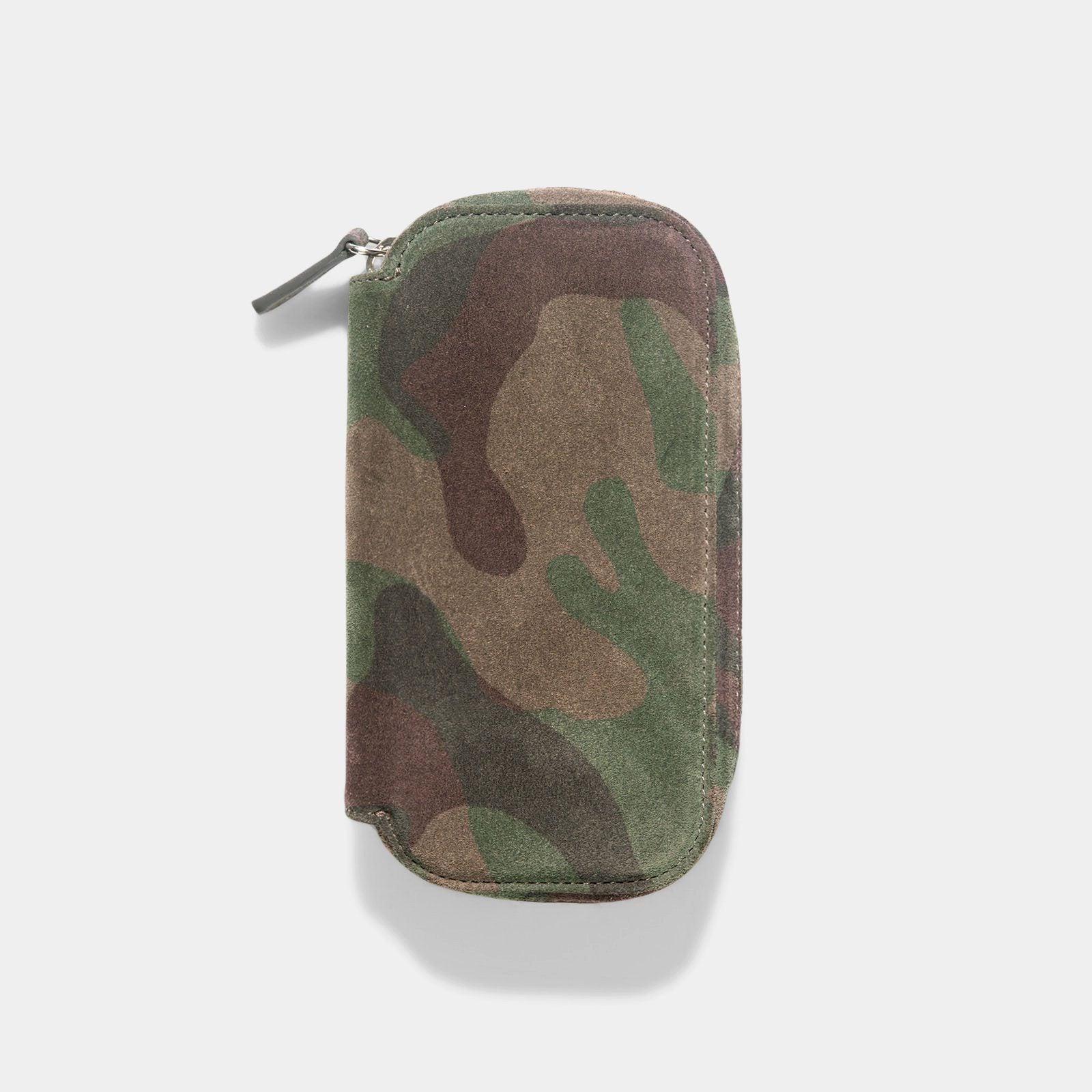 Grey Camo 2 Watch Leather Zip Pouch