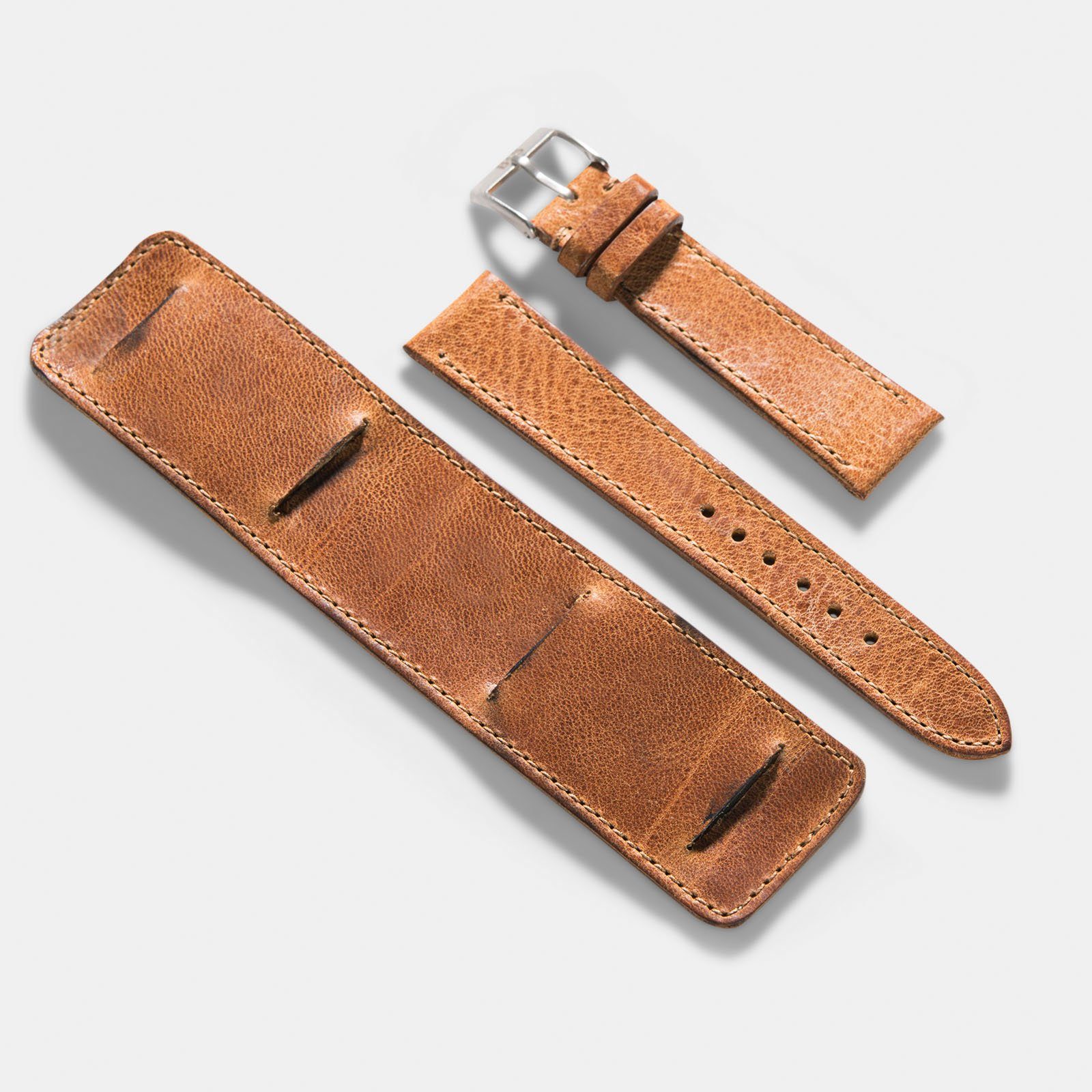 Strap for IWC Flieger Chronograph - Faccio Brown Bund Leather (20mm)