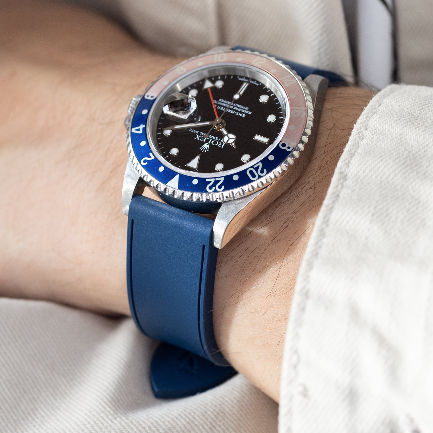 Sailor Blue Vegan Rubber Watch Strap