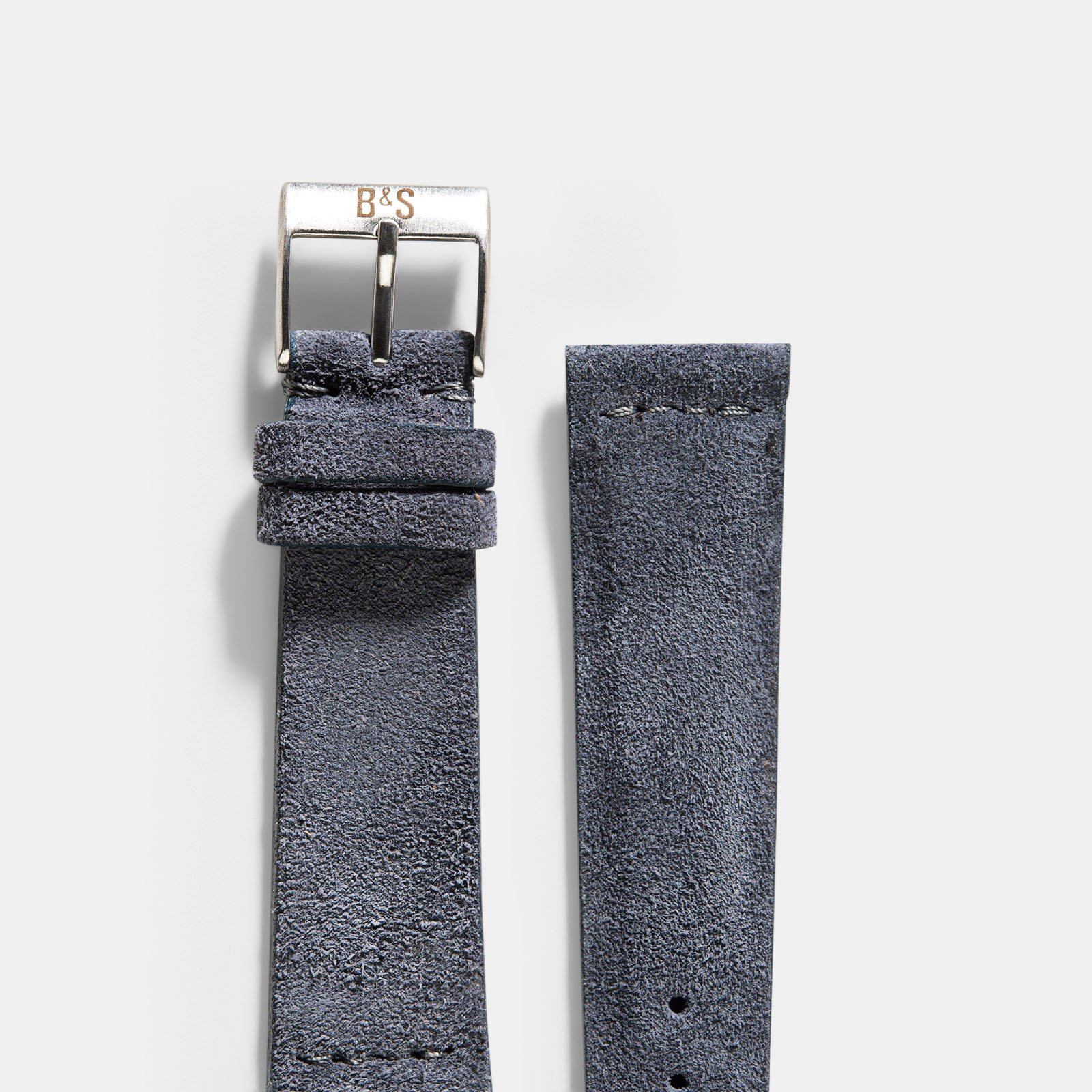 Dark Grey Silky Suede Leather Watch Strap
