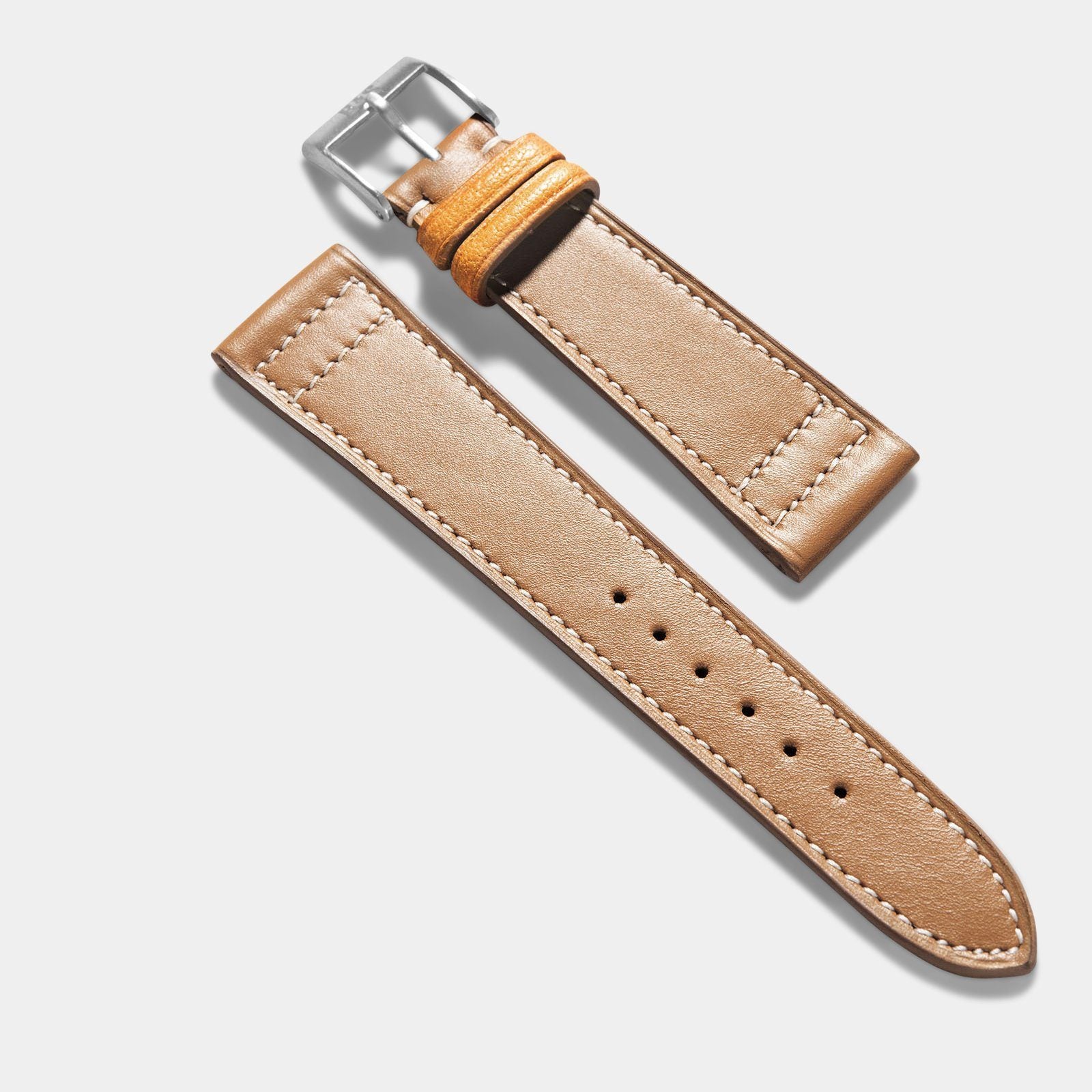 Taupe Brown Retro Leather Watch Strap