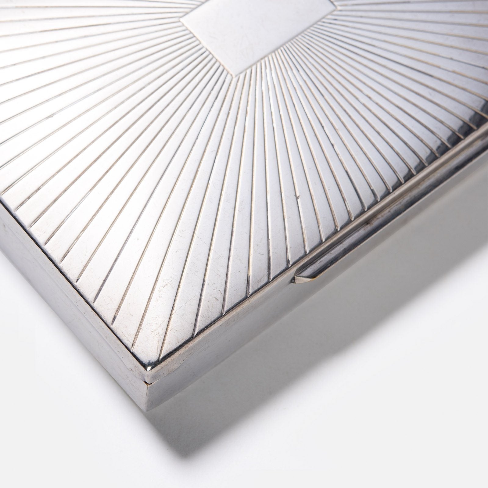 Vintage Art Deco Chrome and Wood Desk Box