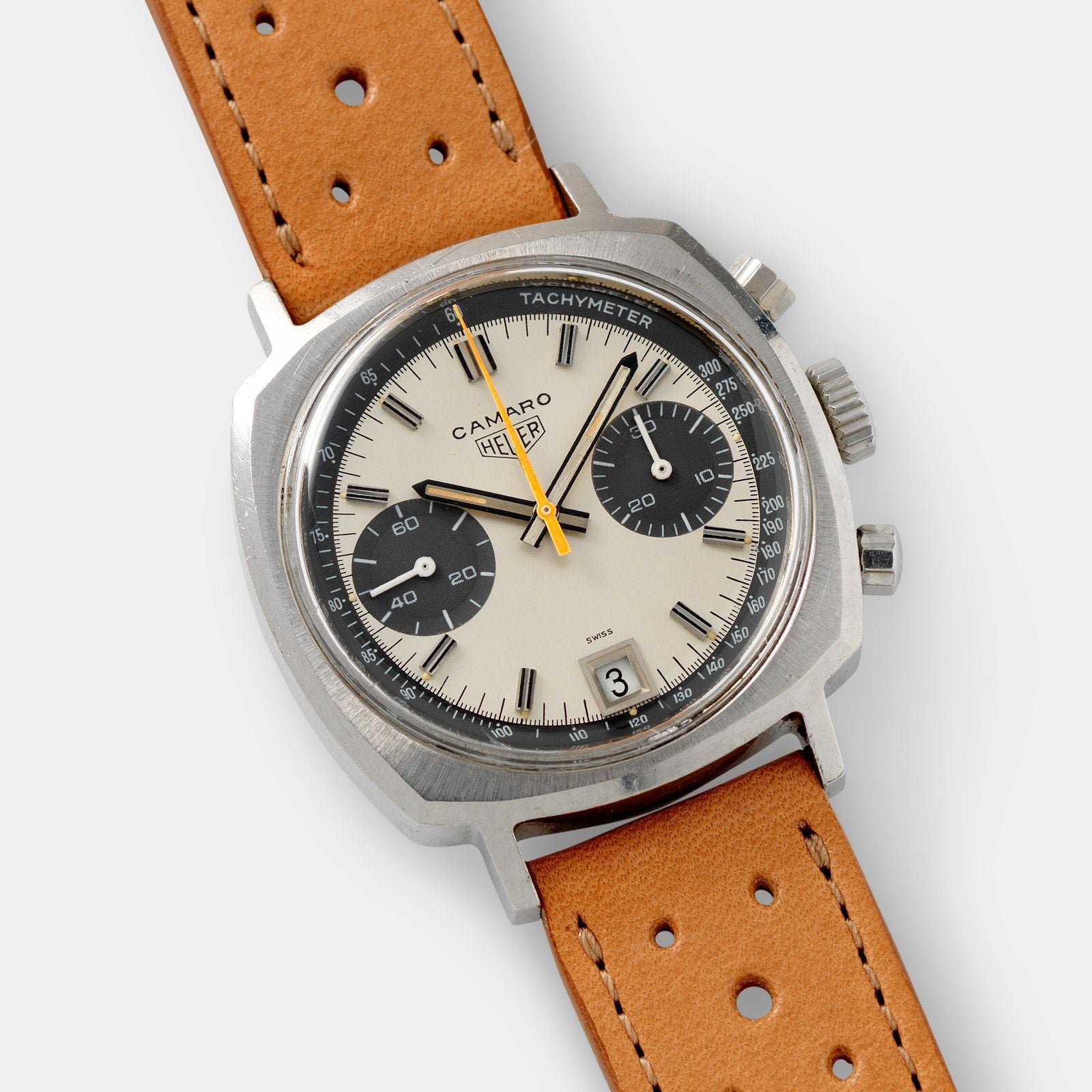 Heuer Camaro Ref 73443 Silver Tachymeter Dial - Main Image