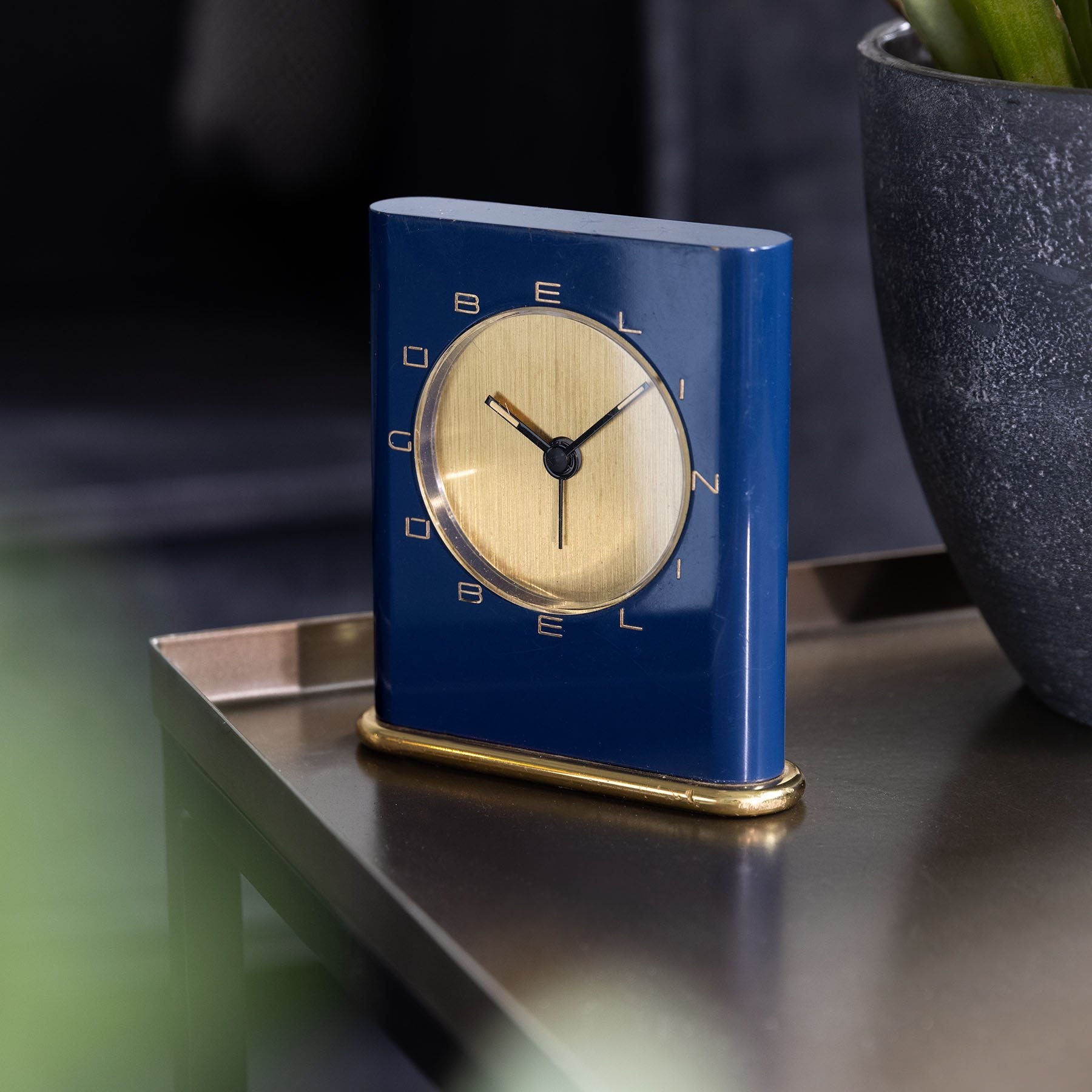 Gübelin Blue Enamel Desk Clock