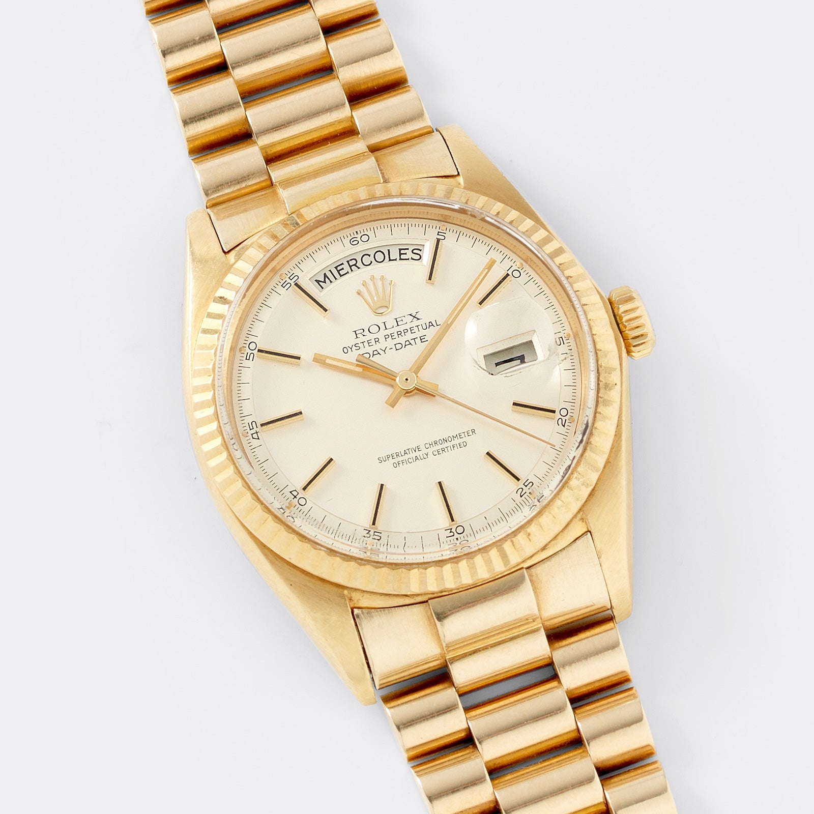 Rolex day date hot sale silver gold