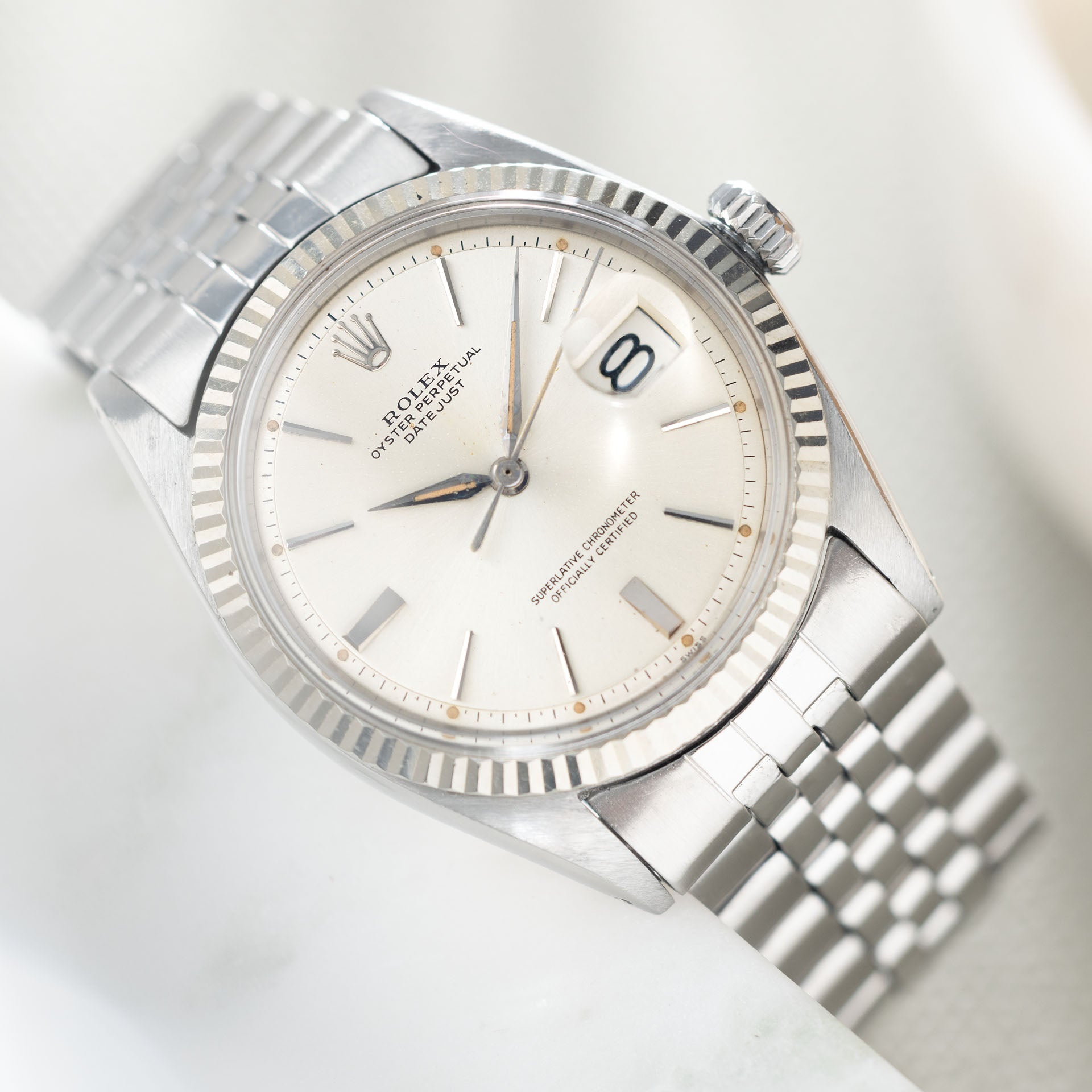 Rolex Datejust 1601 Silver Dial Alpha Hands Rare Clasp