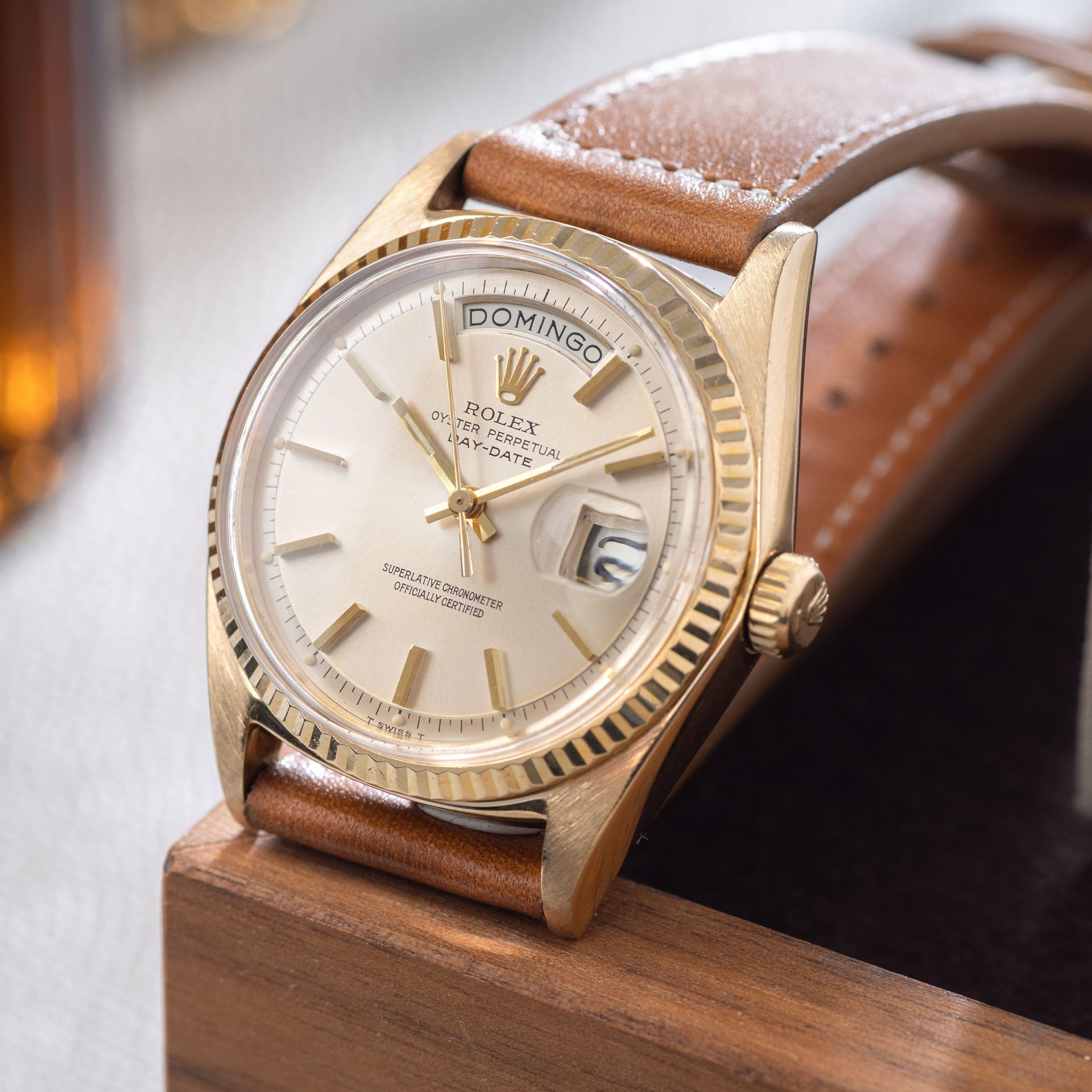 Rolex Day Date 1803 Yellow Gold Cream Soleil Dial