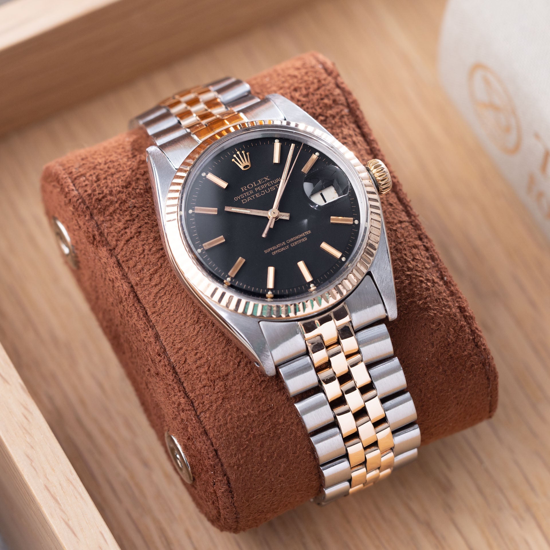 Black and clearance rose gold rolex