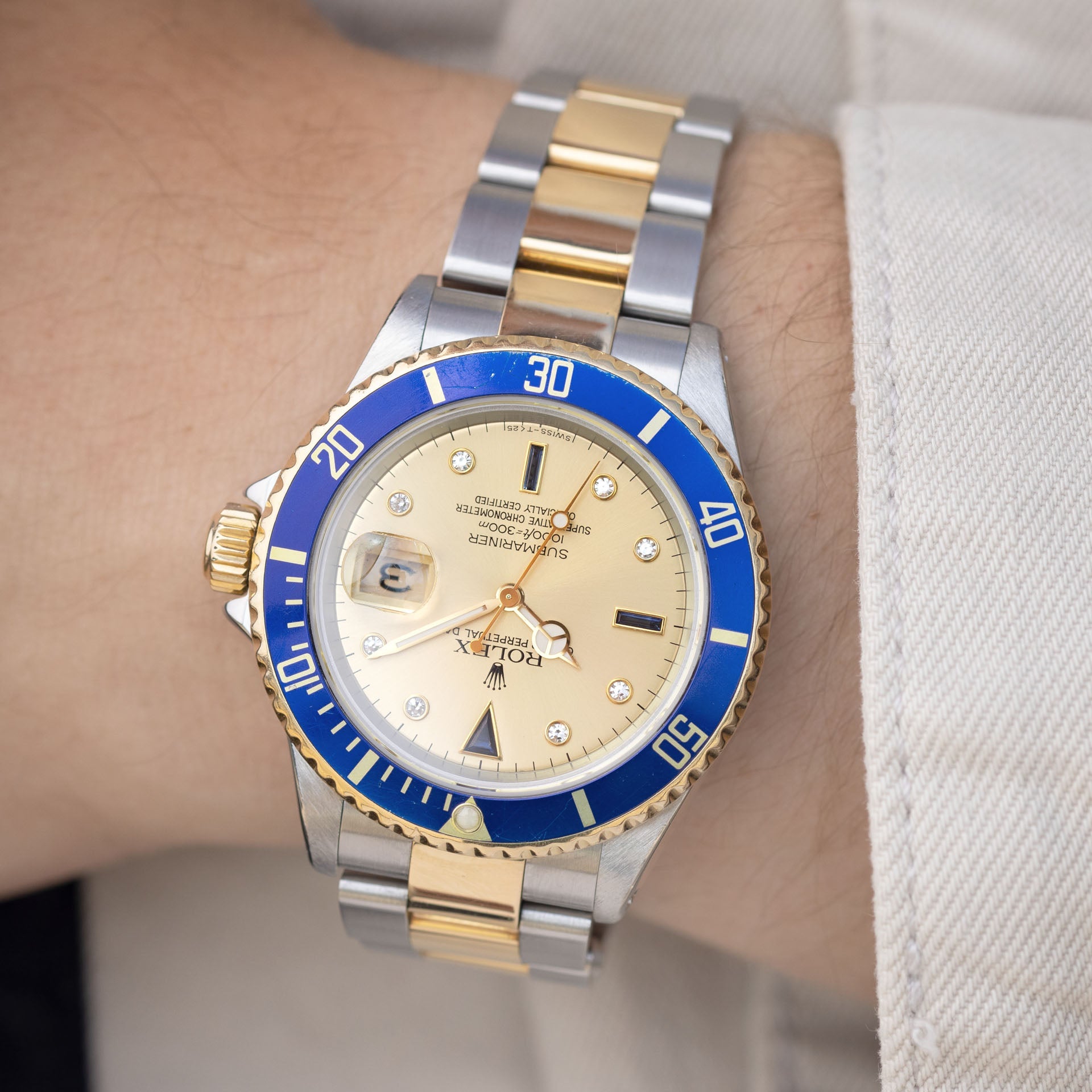 Rolex Submariner Date 16613 Blue Bezel Sultan Dial