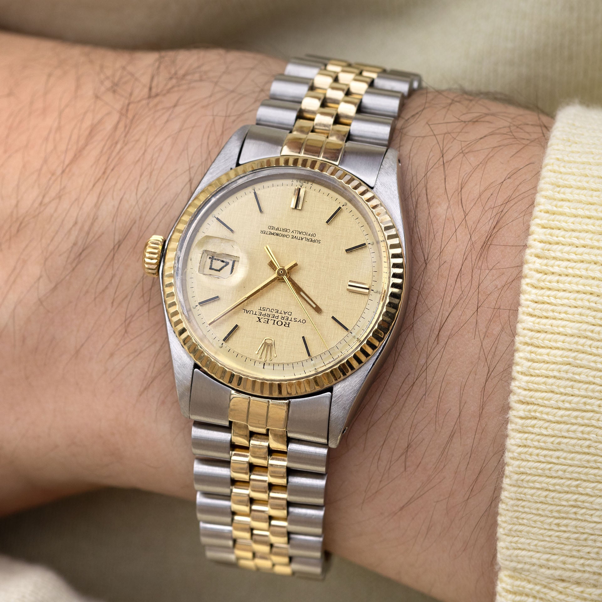 Rolex Datejust 1601 Steel and Gold Linen Dial