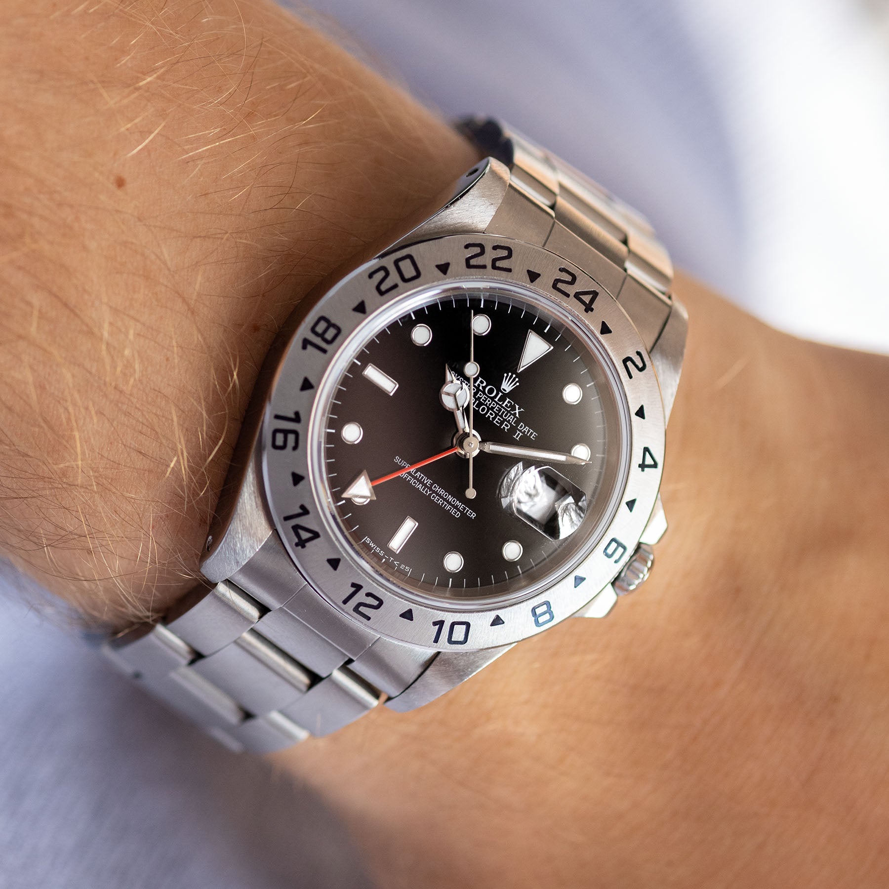 Rolex Explorer 2 16570 Black Transitional Tritinova Dial