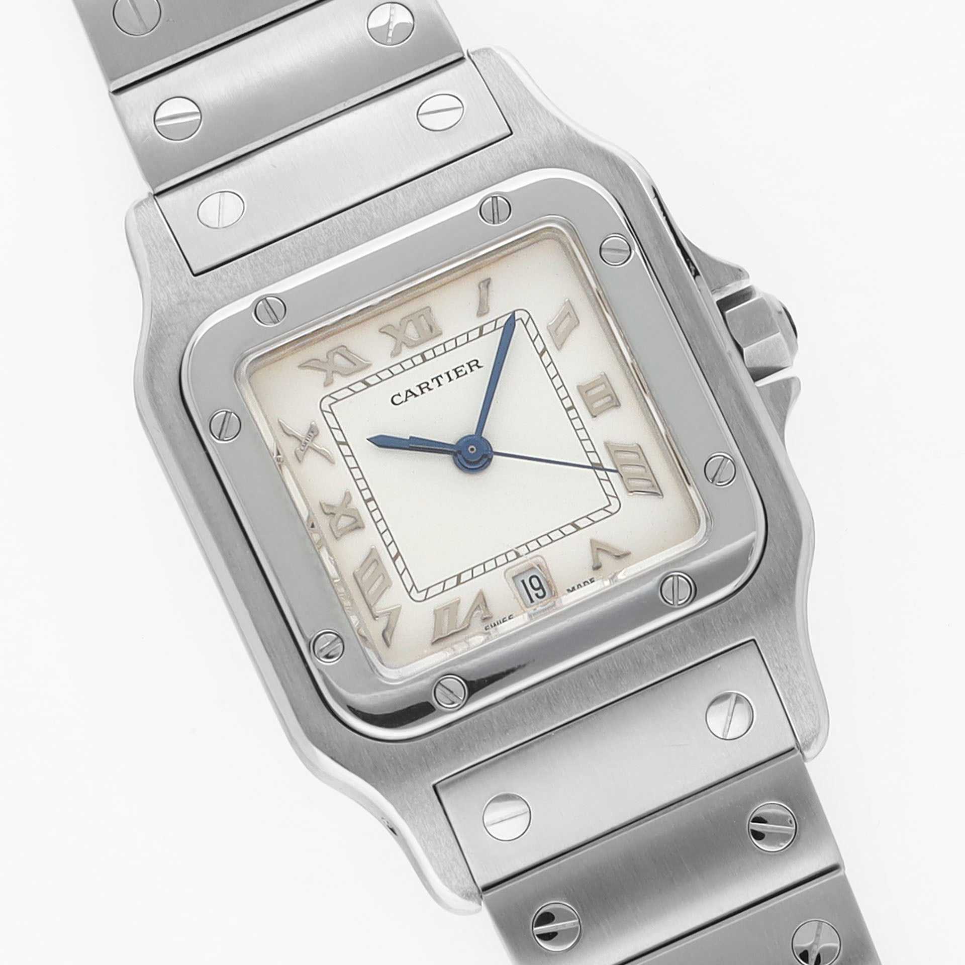 Cartier Santos 16400 Steel Case with Cream Matte Dial