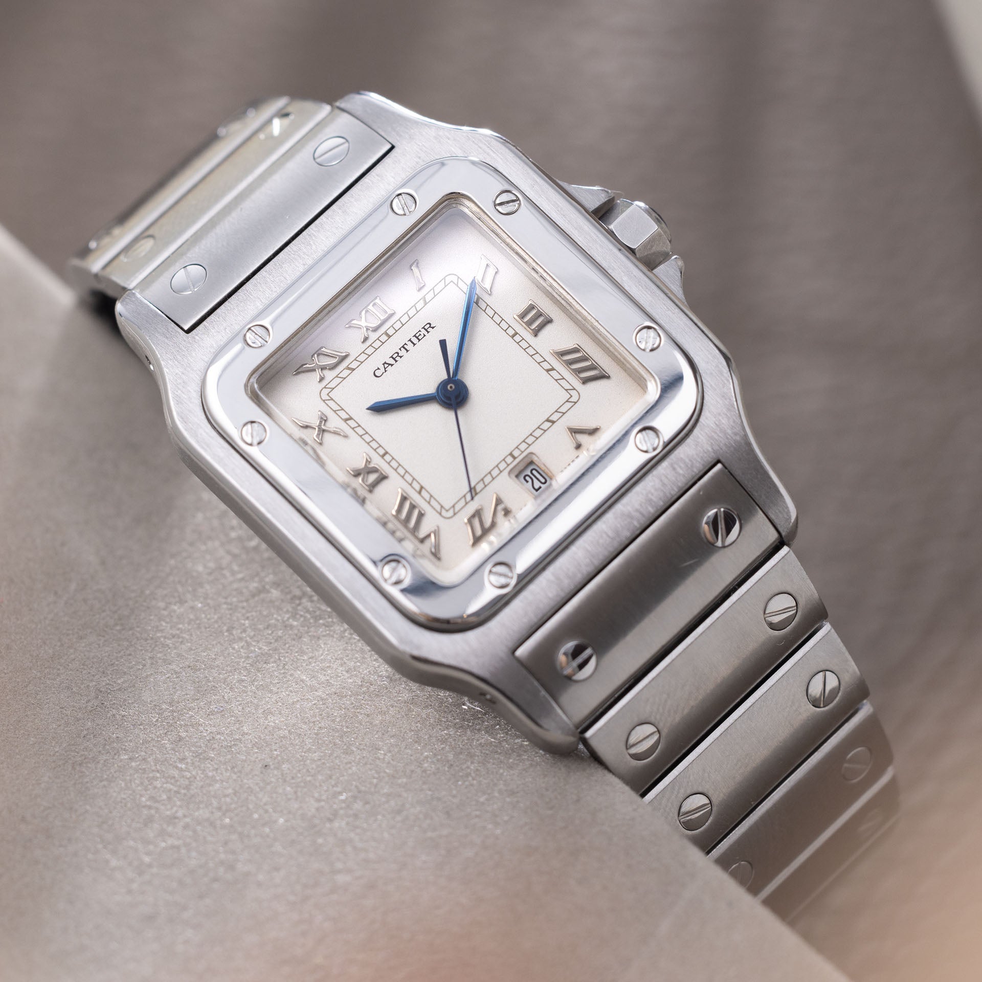 Cartier Santos 16400 Steel Case with Cream Matte Dial