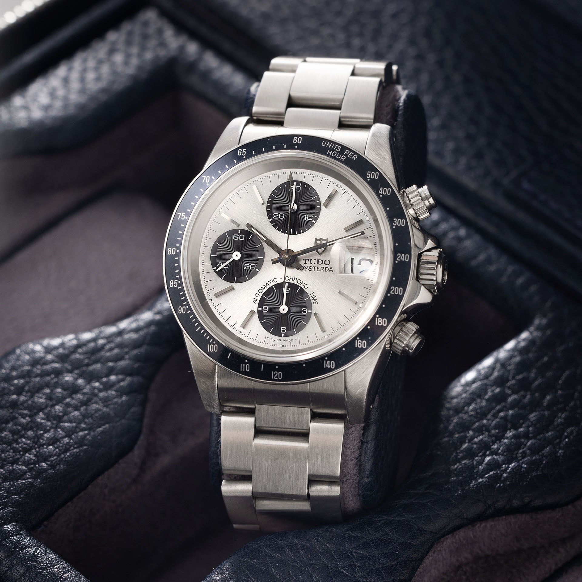 Tudor Prince Date Chronograph 79260 Small Block Silver Dial