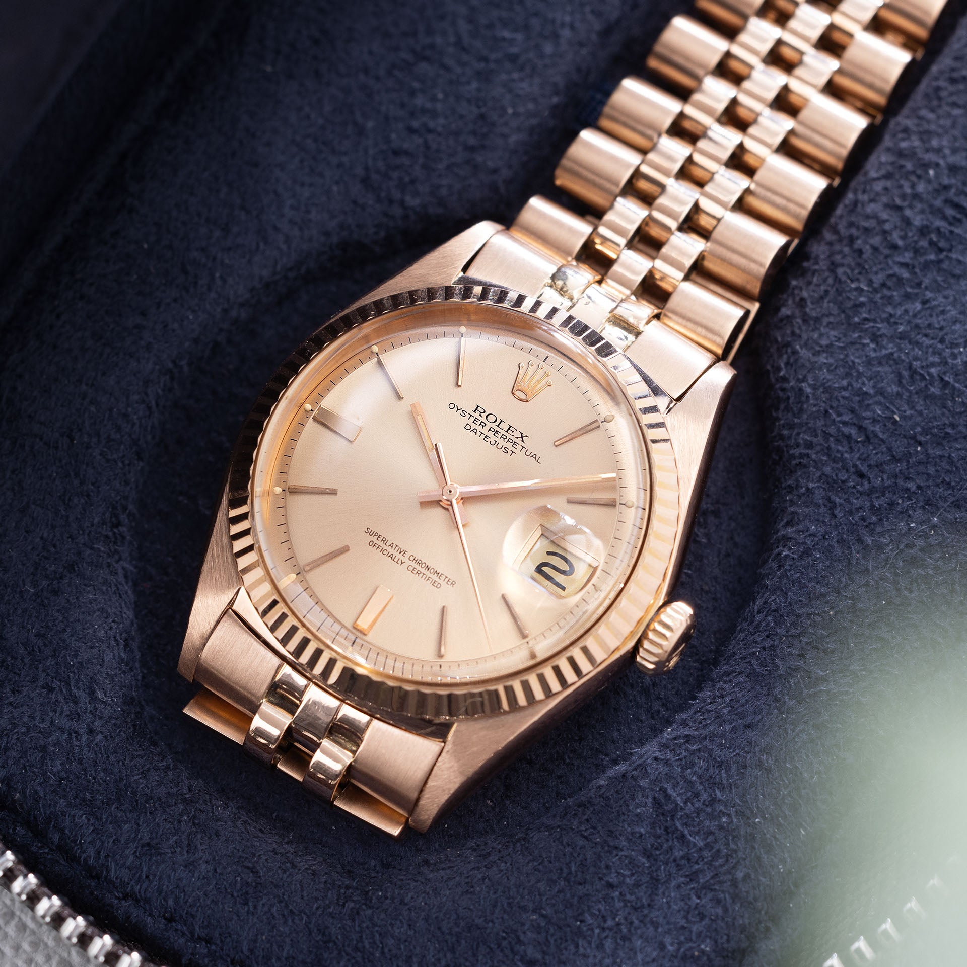 Rolex Datejust 1601 Pink on Pink Rose Gold Case Bracelet and Dial