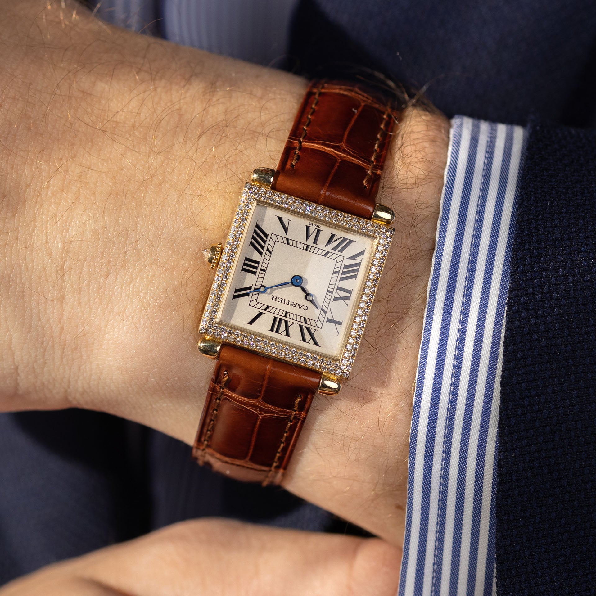 Cartier tank best sale solo diamond