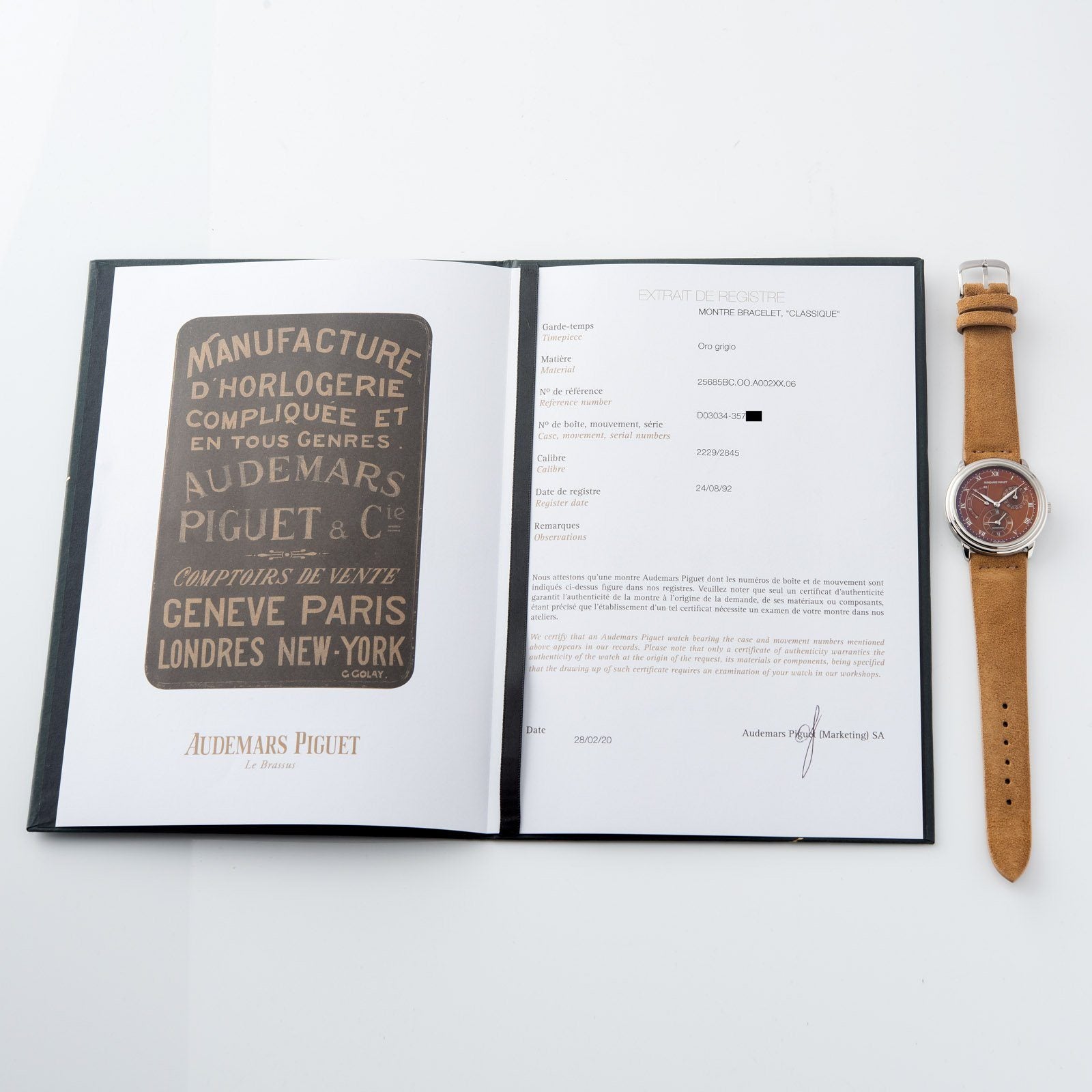 Audemars Piguet Platinum Dual Time Reference 2568