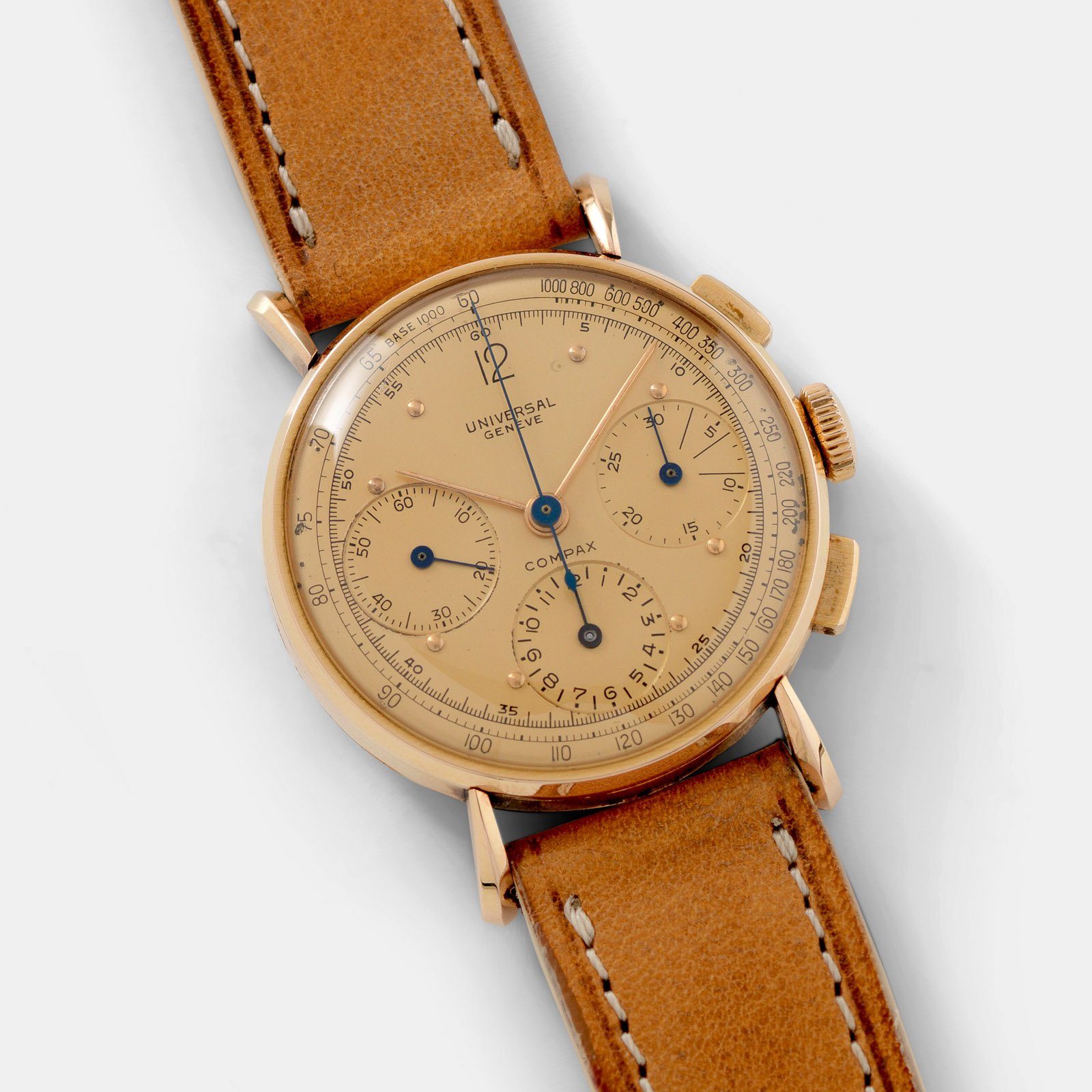 Universal Geneve Chronograph Tri Compax 18kt Rose Gold Chronograph