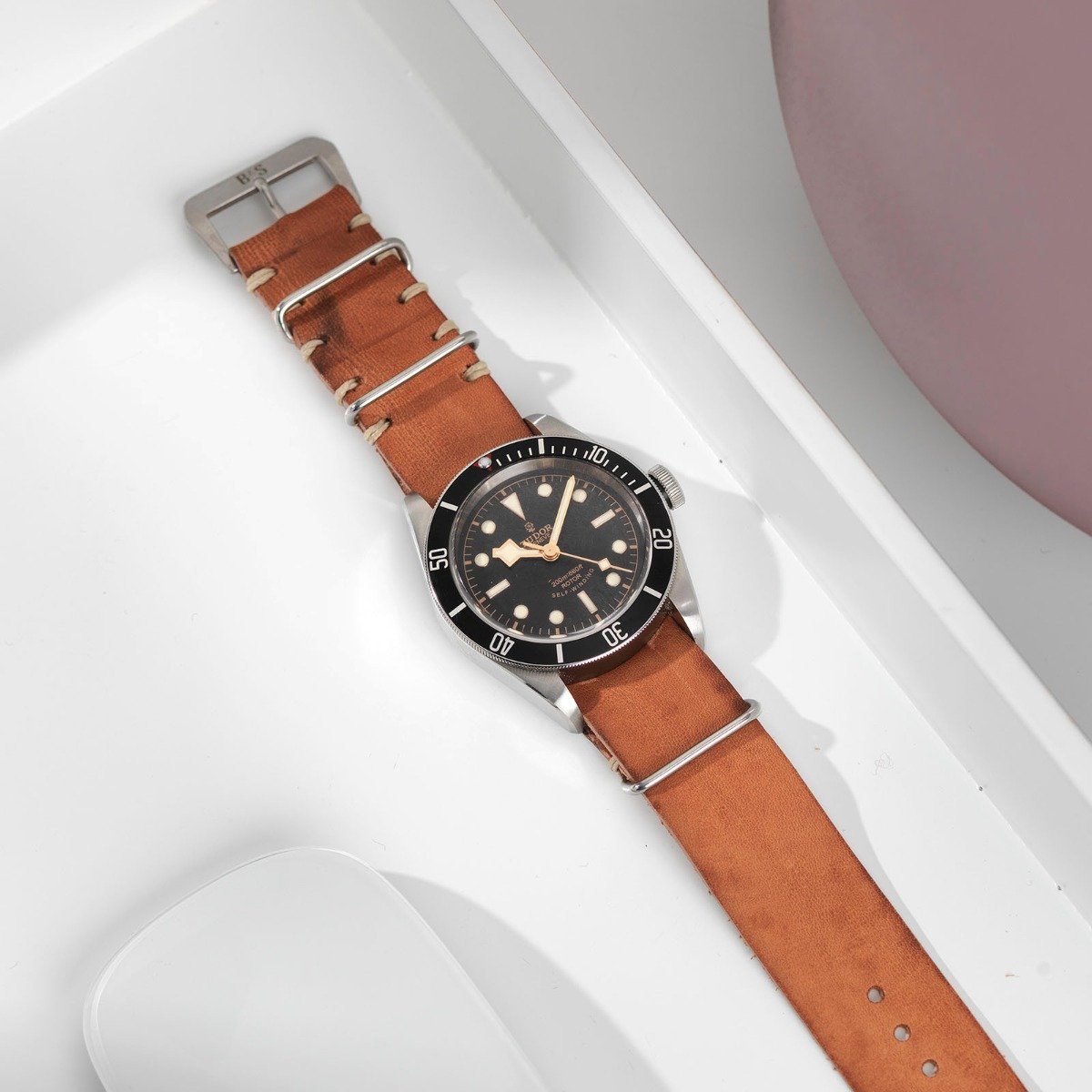 Tudor Caramel Brown Nato Leather Watch Strap