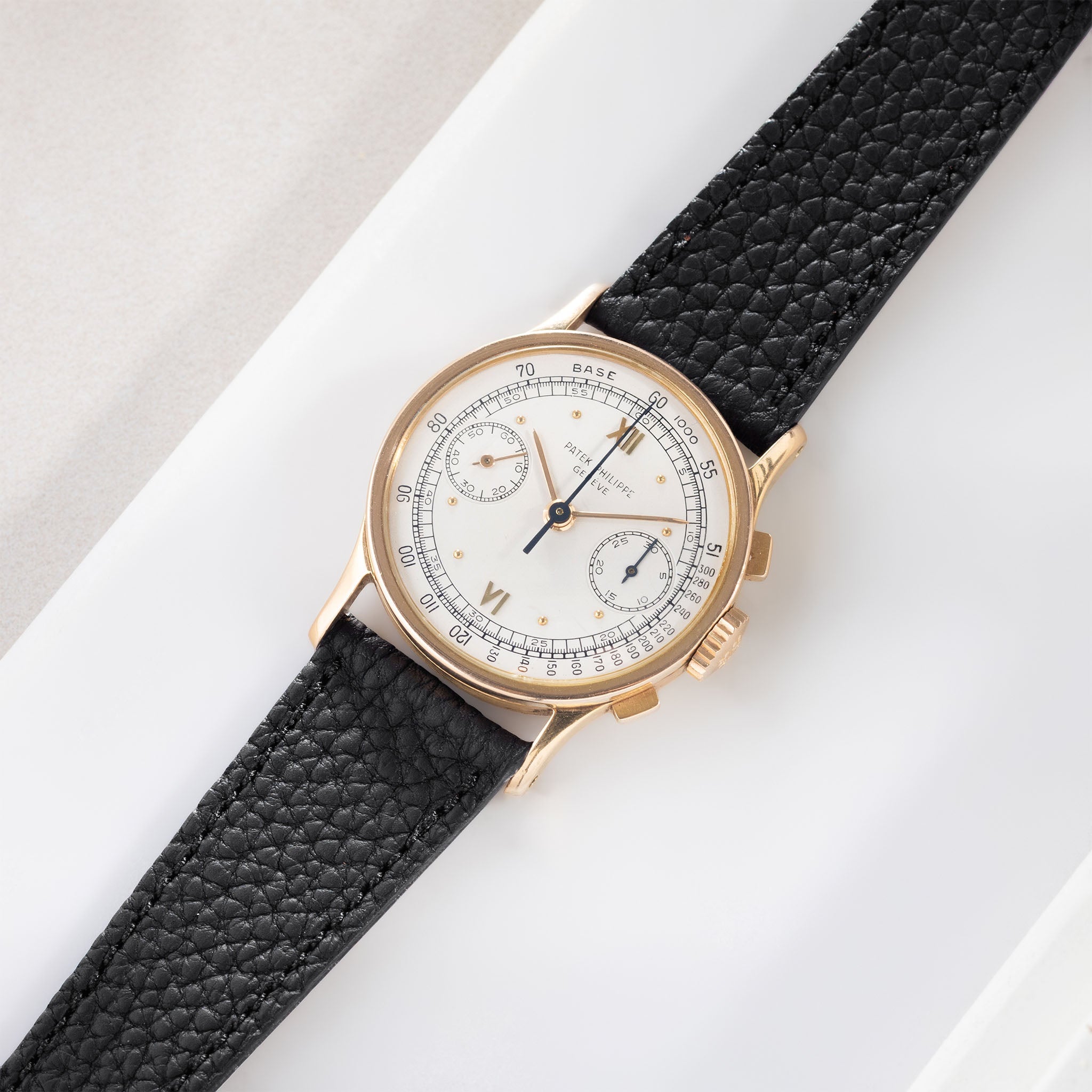 Strap for Patek Philippe 130 / 533 Chronograph - Noir Grana Leather Strap