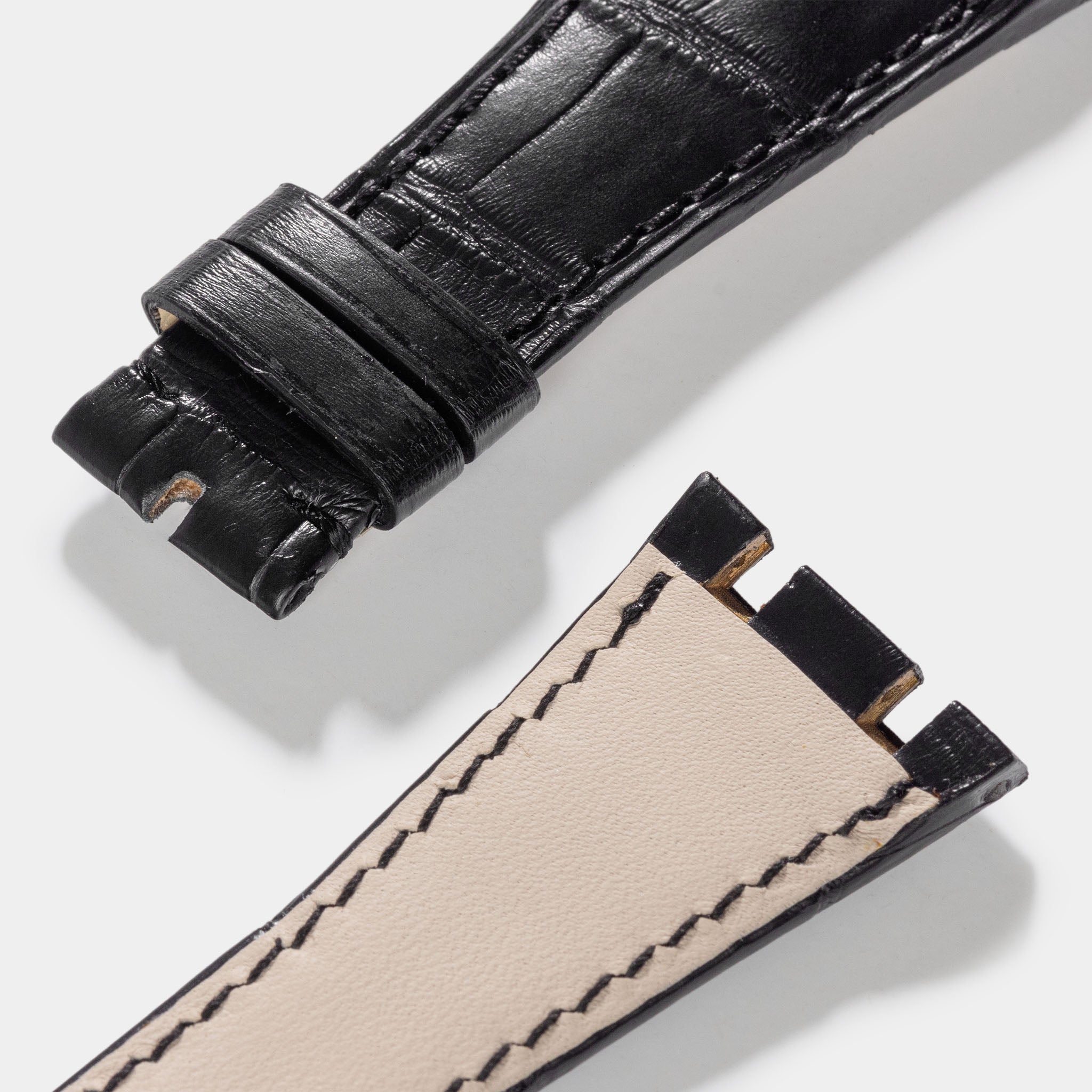 Audemars piguet black leather strap online