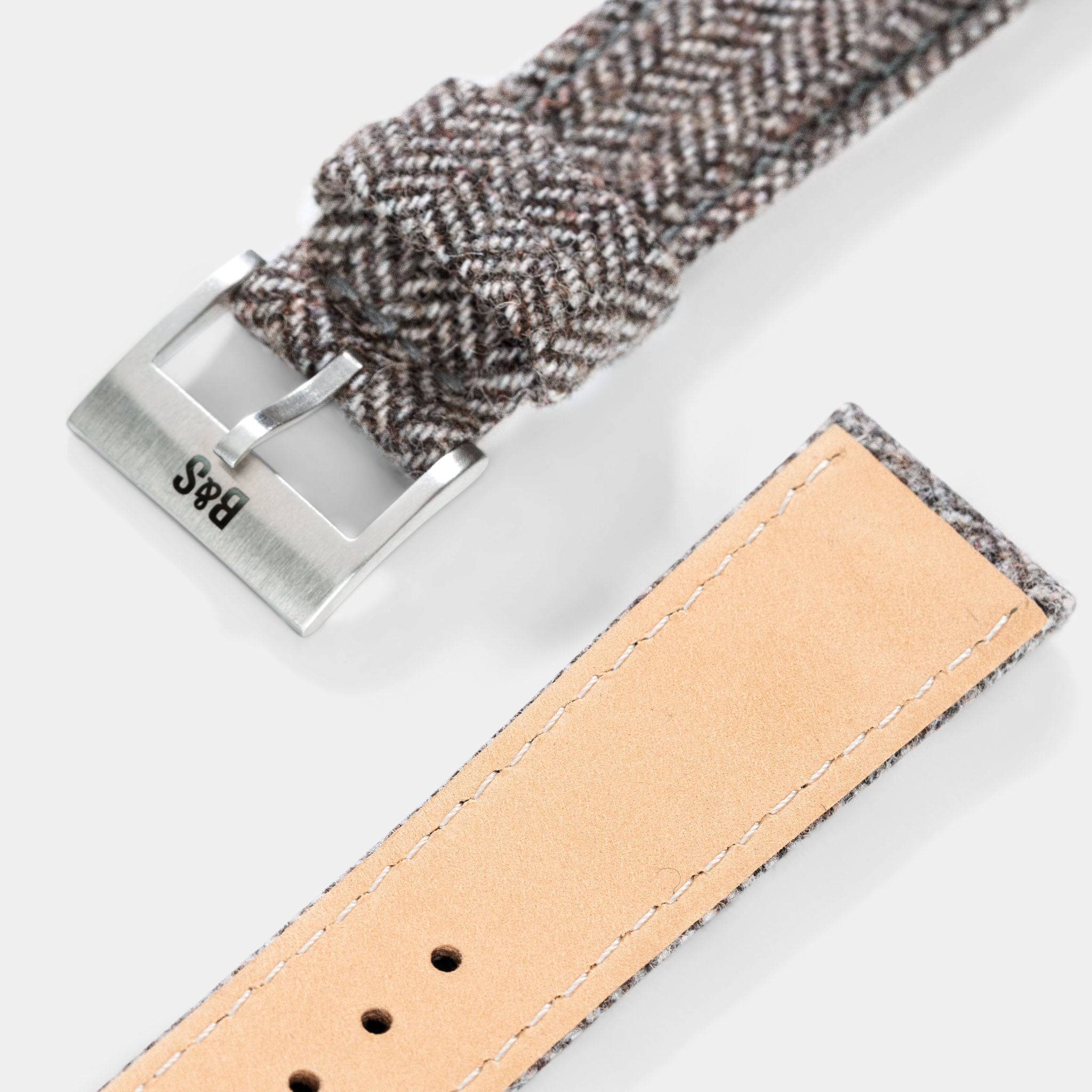 Quality_Brown_Tweed_Leather_Watch_Strap_For_Wristwatches