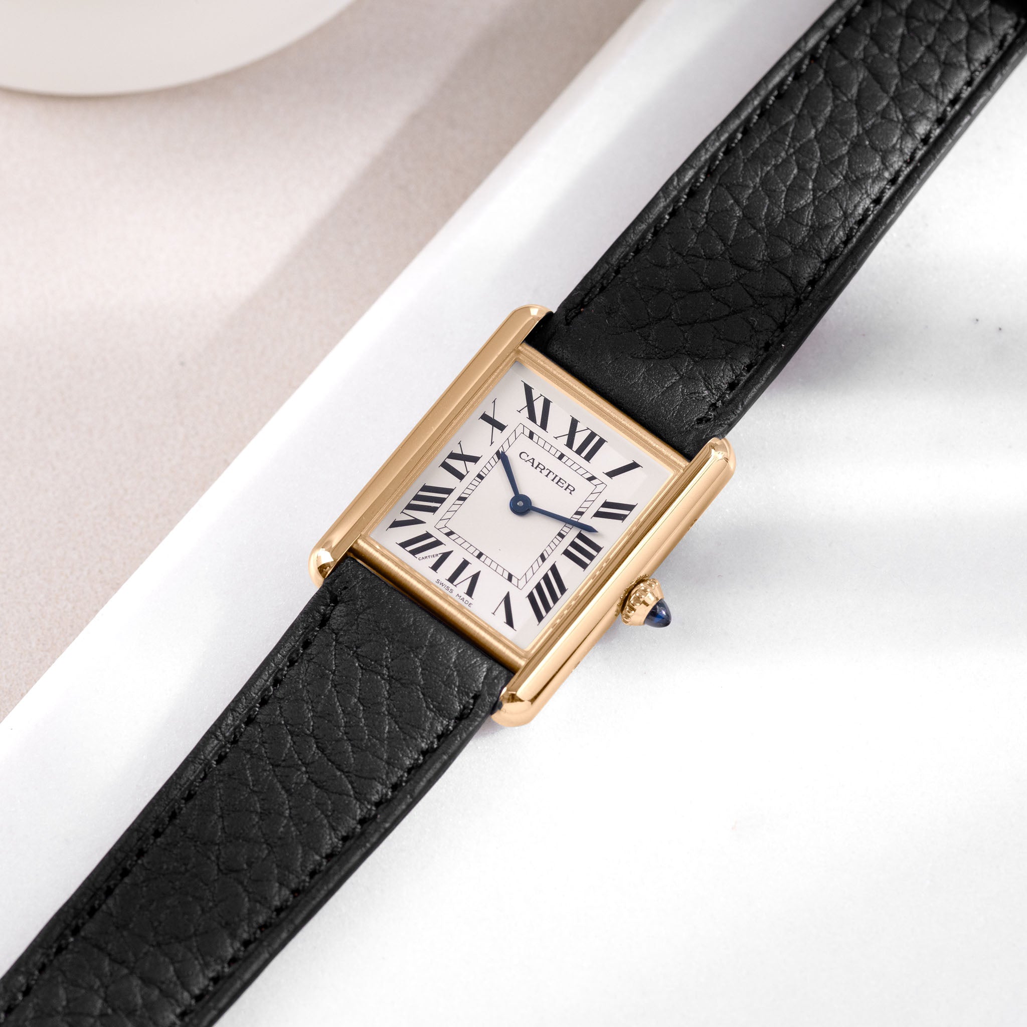 Strap for Cartier Tank Louis (2021-2024) - The Thin Taurillon Black
