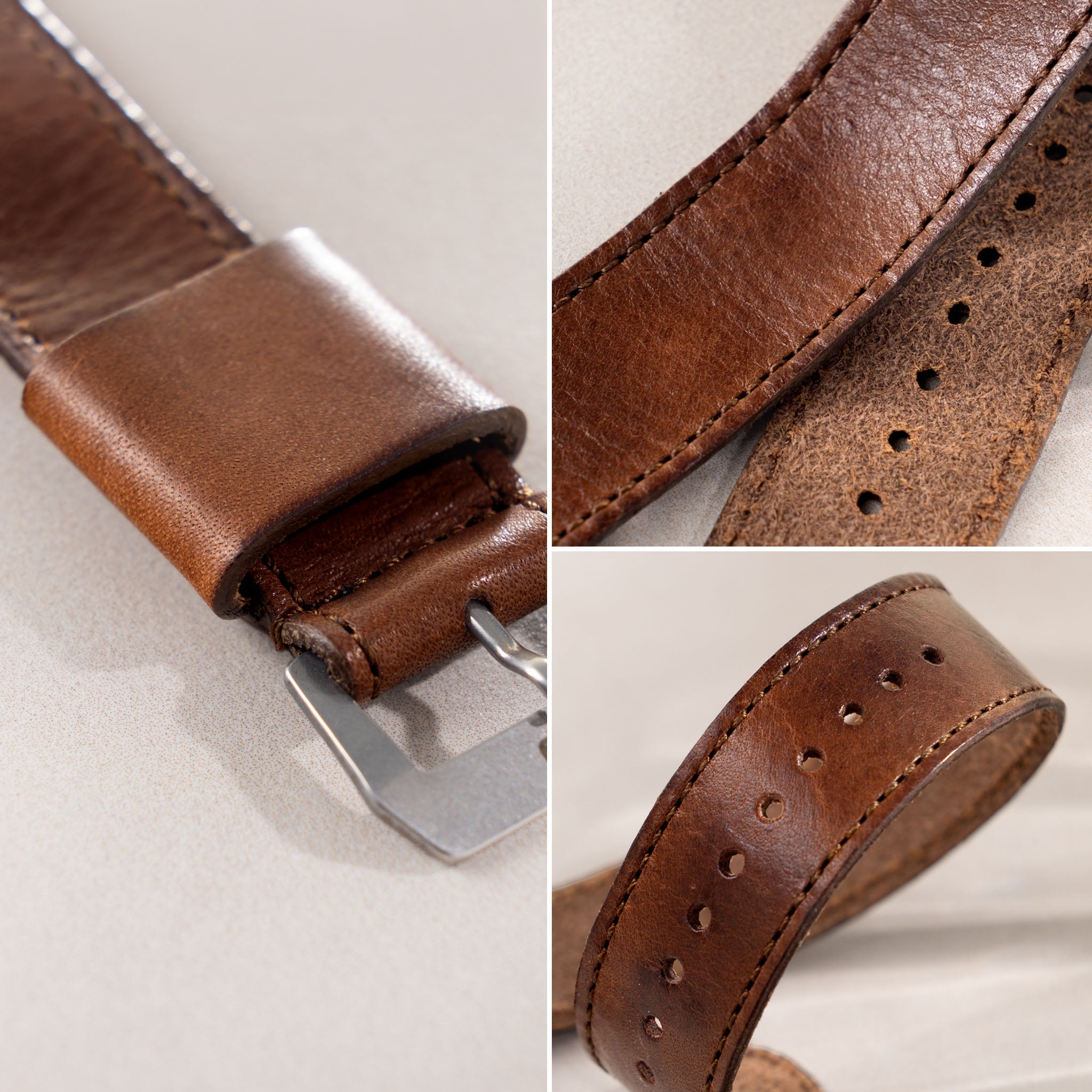 Handmade_italian_One_piece_Nato_Style_Brown_Leather_Watch_Strap