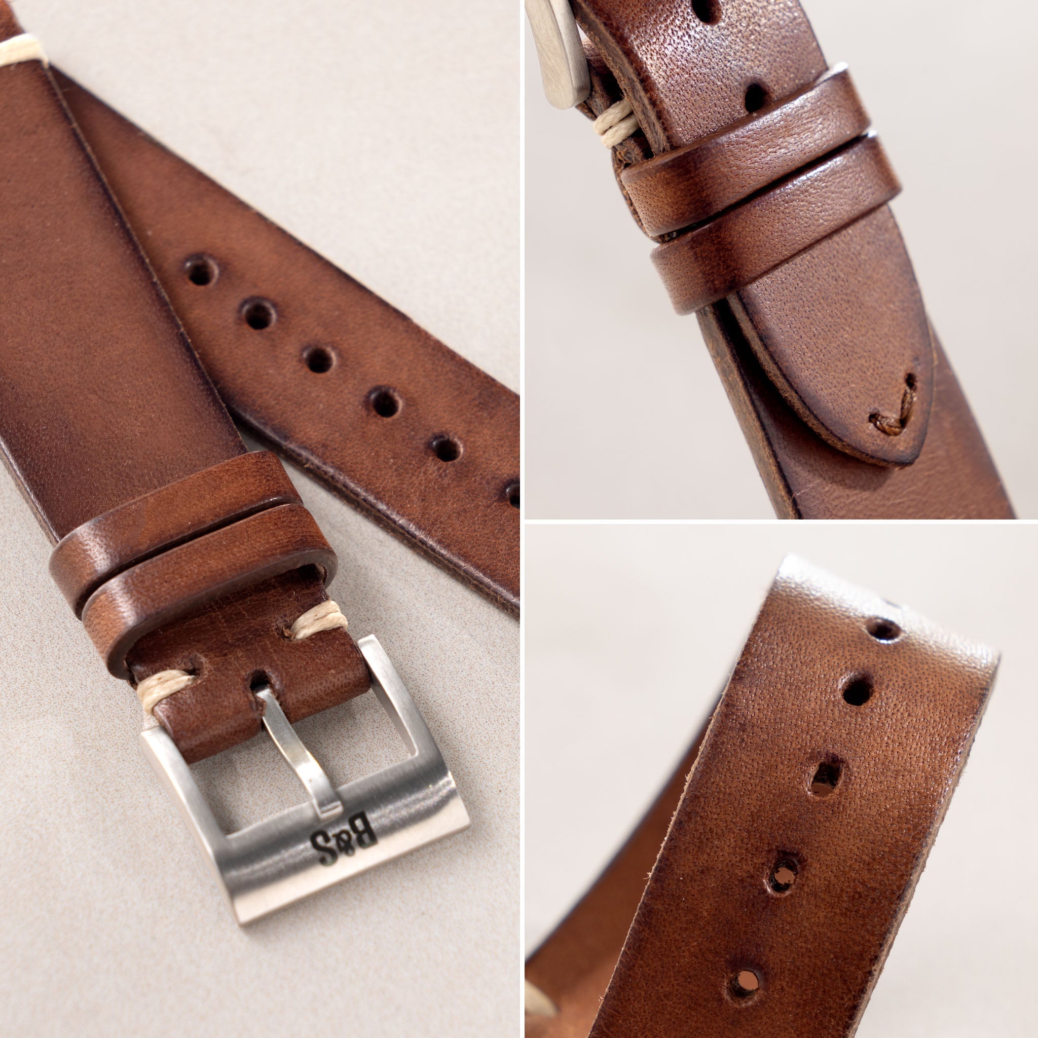 Handmade_italian_Side_Stitch_Vintage_Style_Brown_Leather_Watch_Strap