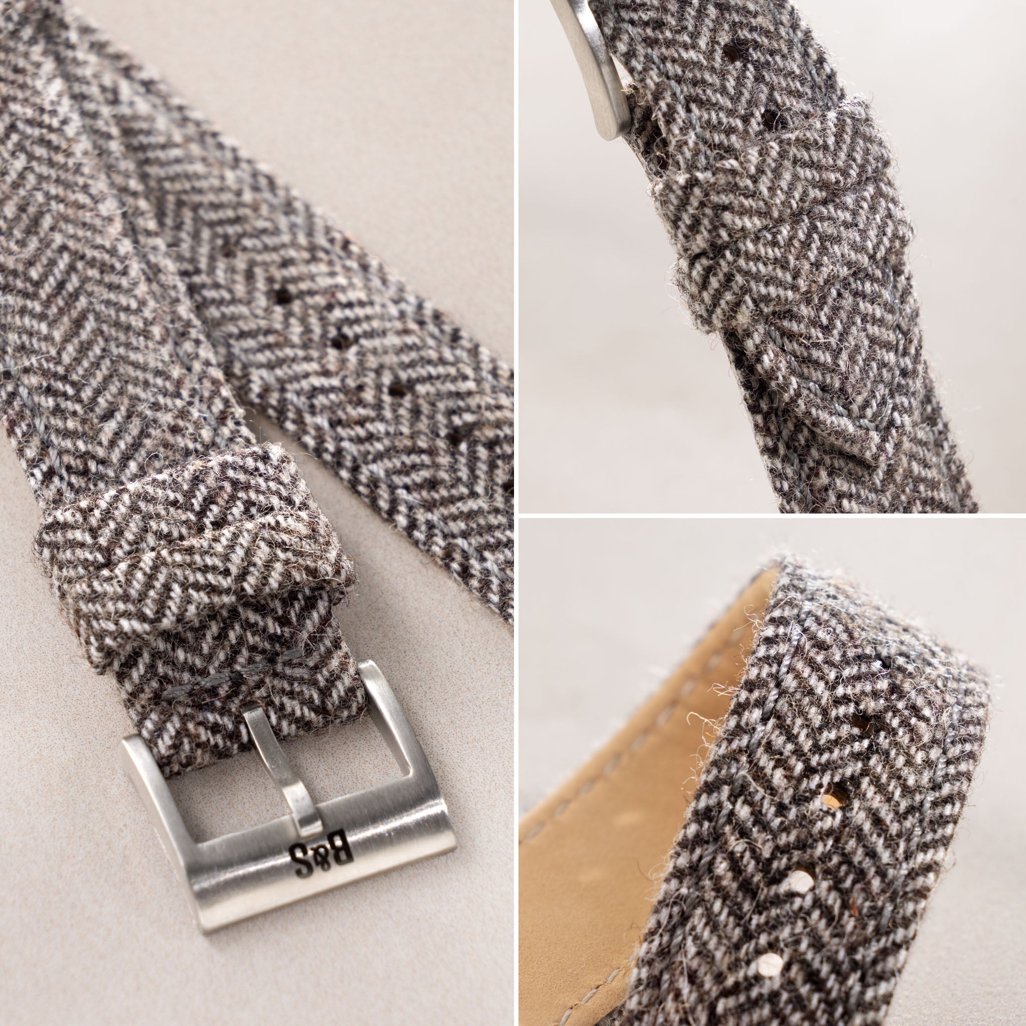 Luxury_Tweed_Brown_Leather_Watch_Strap_For_Wrist_Watches